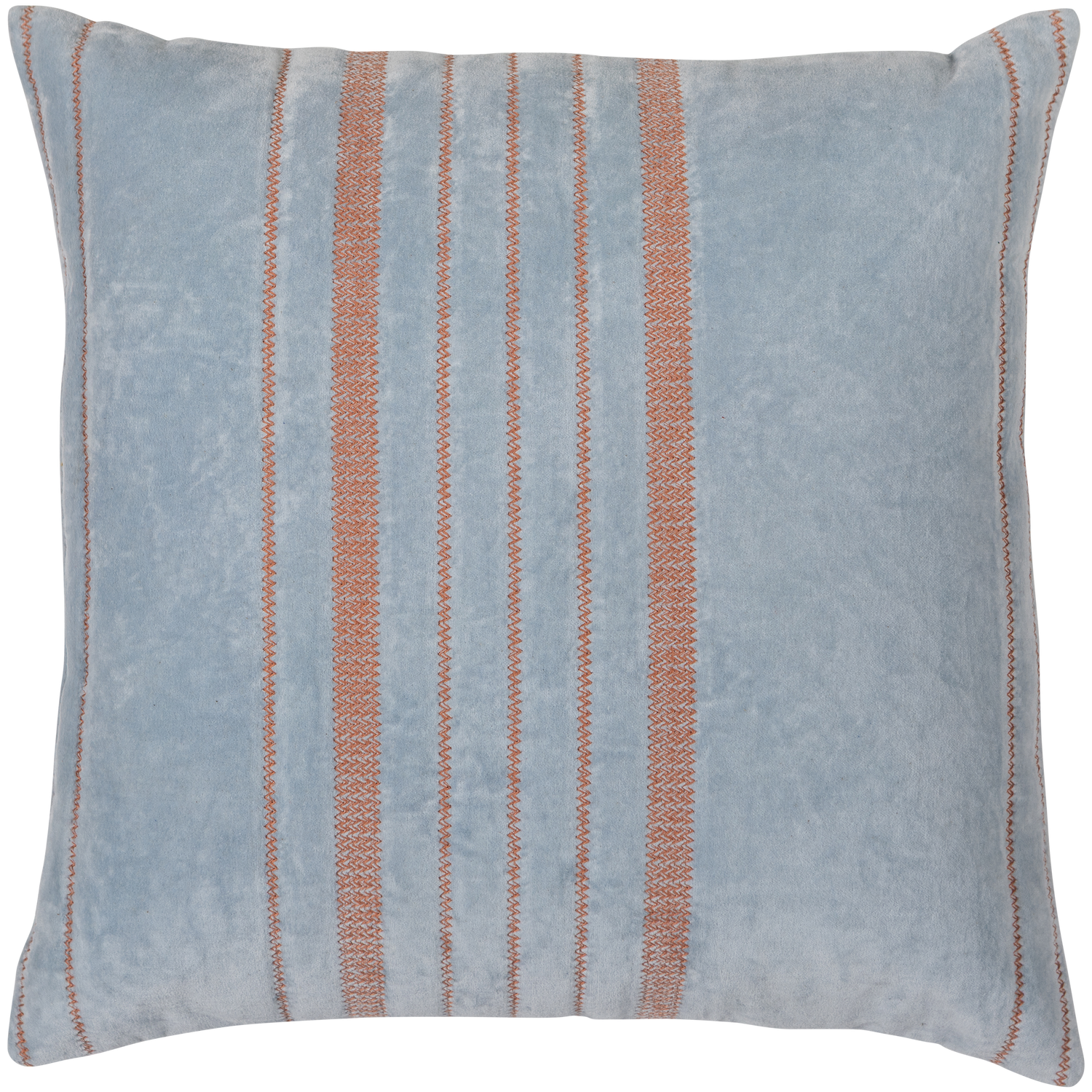 Laon kussens velvet naturel/blauw - set van 3