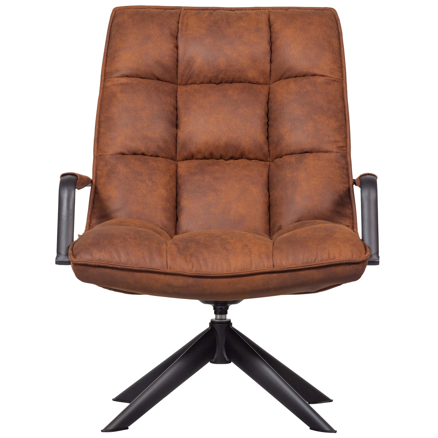 Jouke draaifauteuil met armleuning leerlook cognac [fsc]