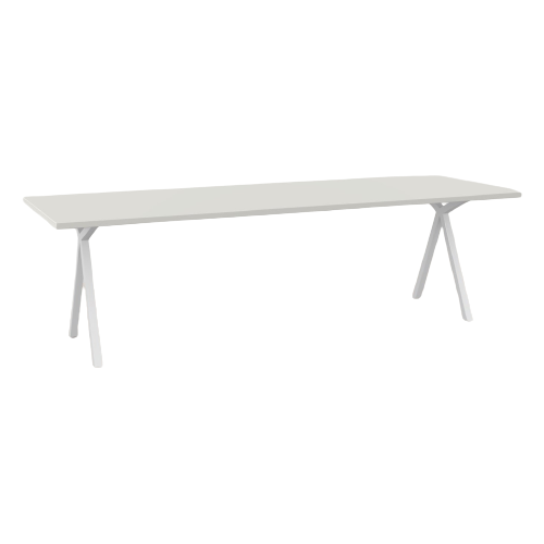 Studio HENK tafel Slim X-type Rechthoekig - wit frame, HPL Fenix bianco kos