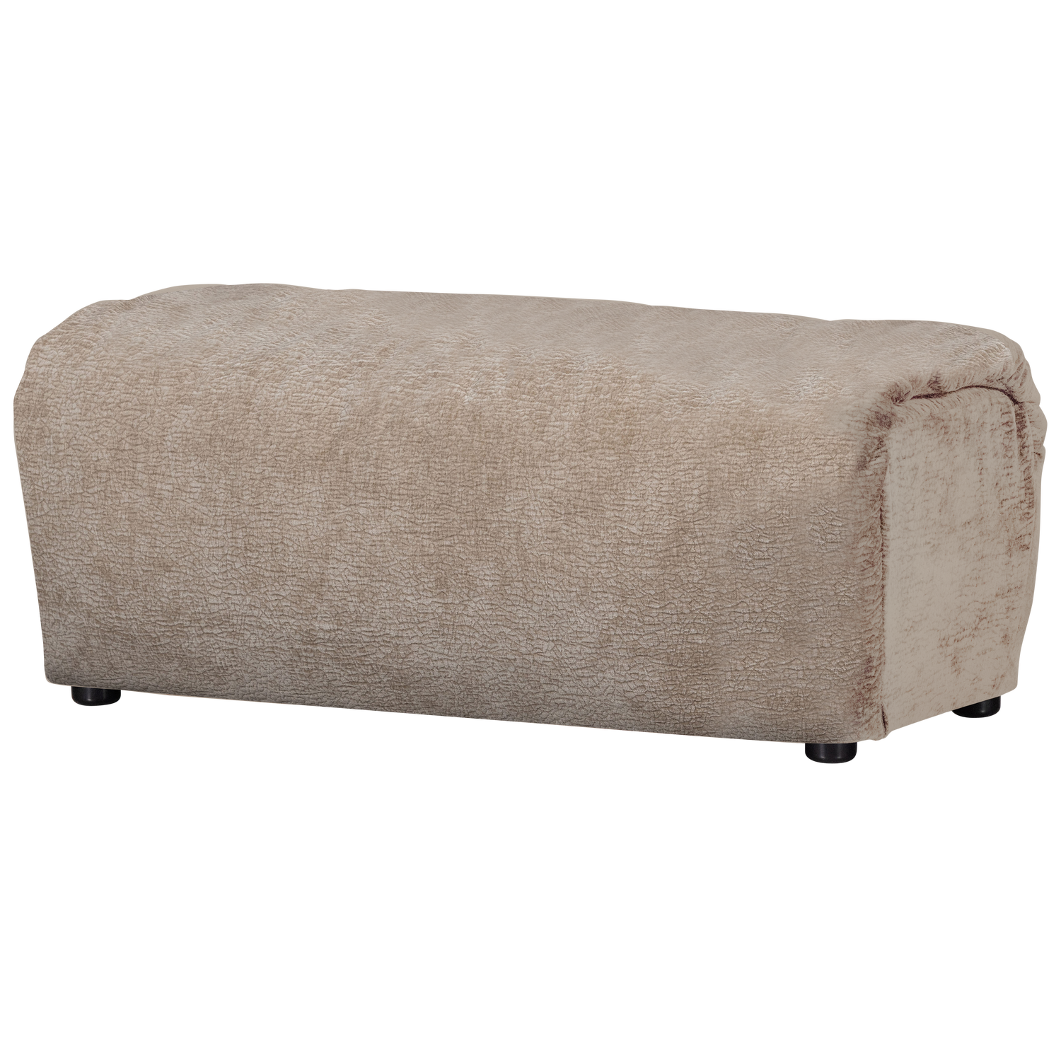 Baggy hocker geweven stof naturel melange