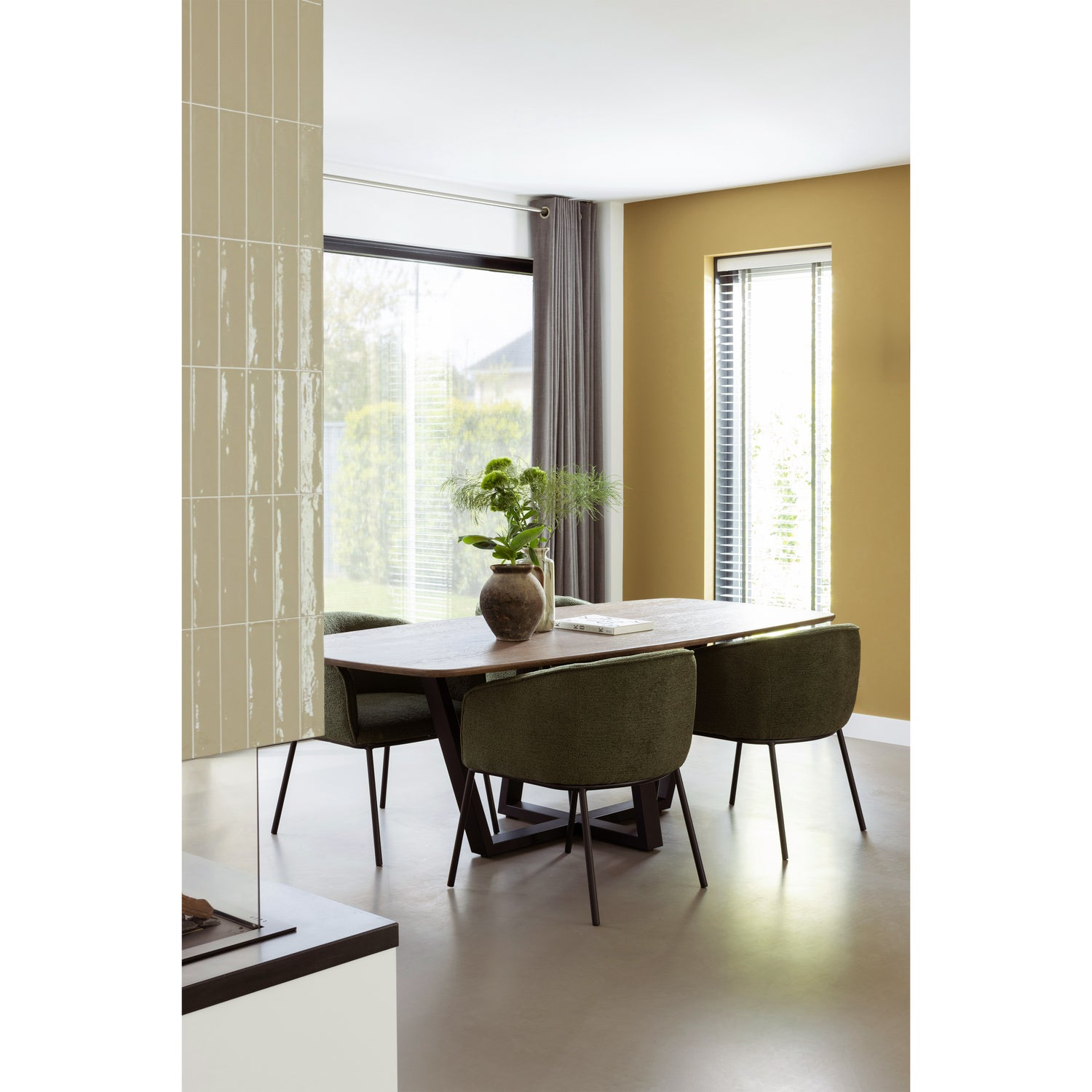 Leon eetkamerstoel boucle naturel melange