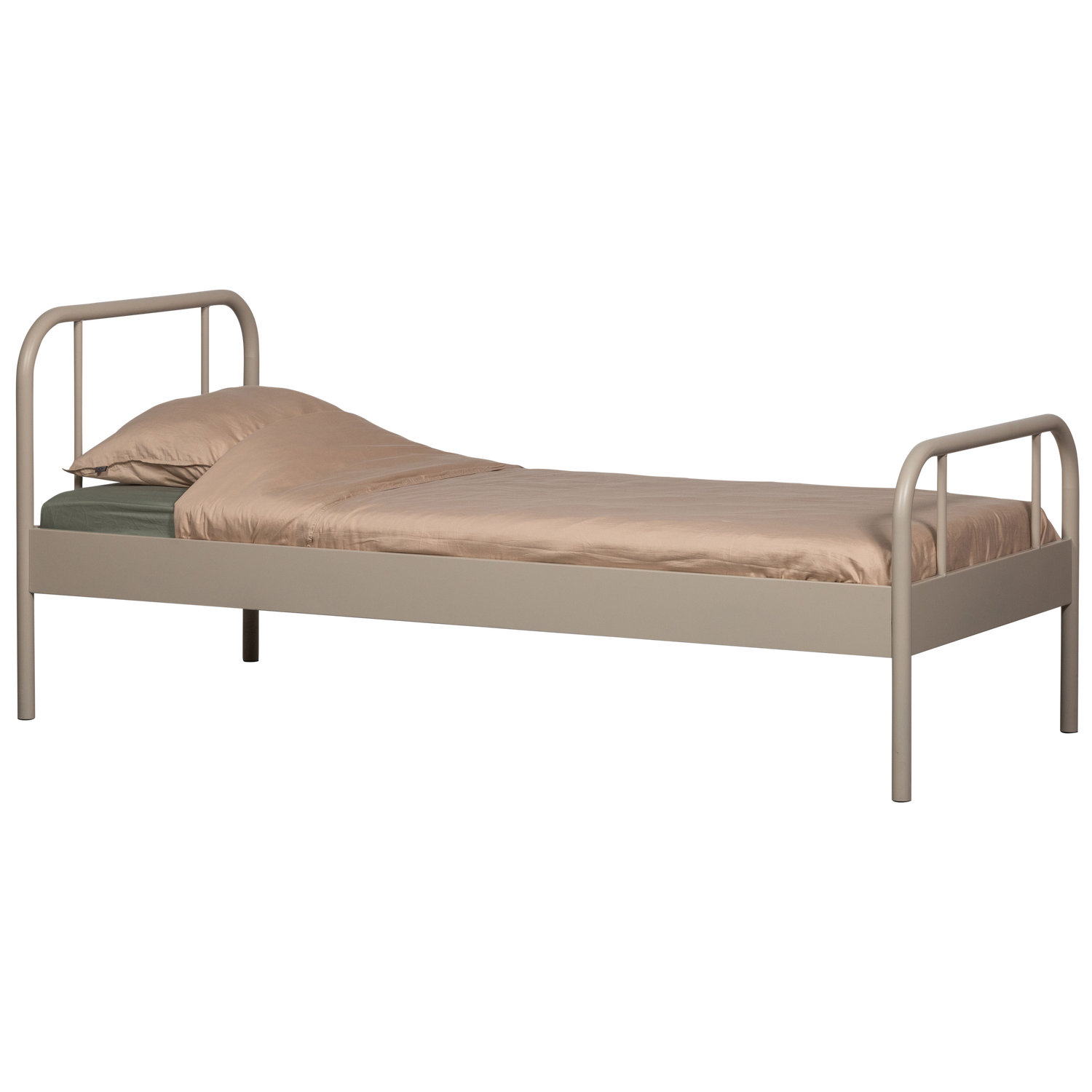 Mata 1-persoons bed metaal zand 90x200 cm