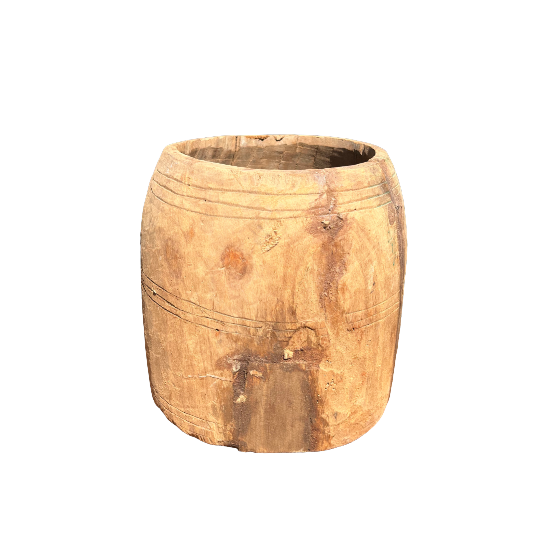 Oude houten pot uniek item