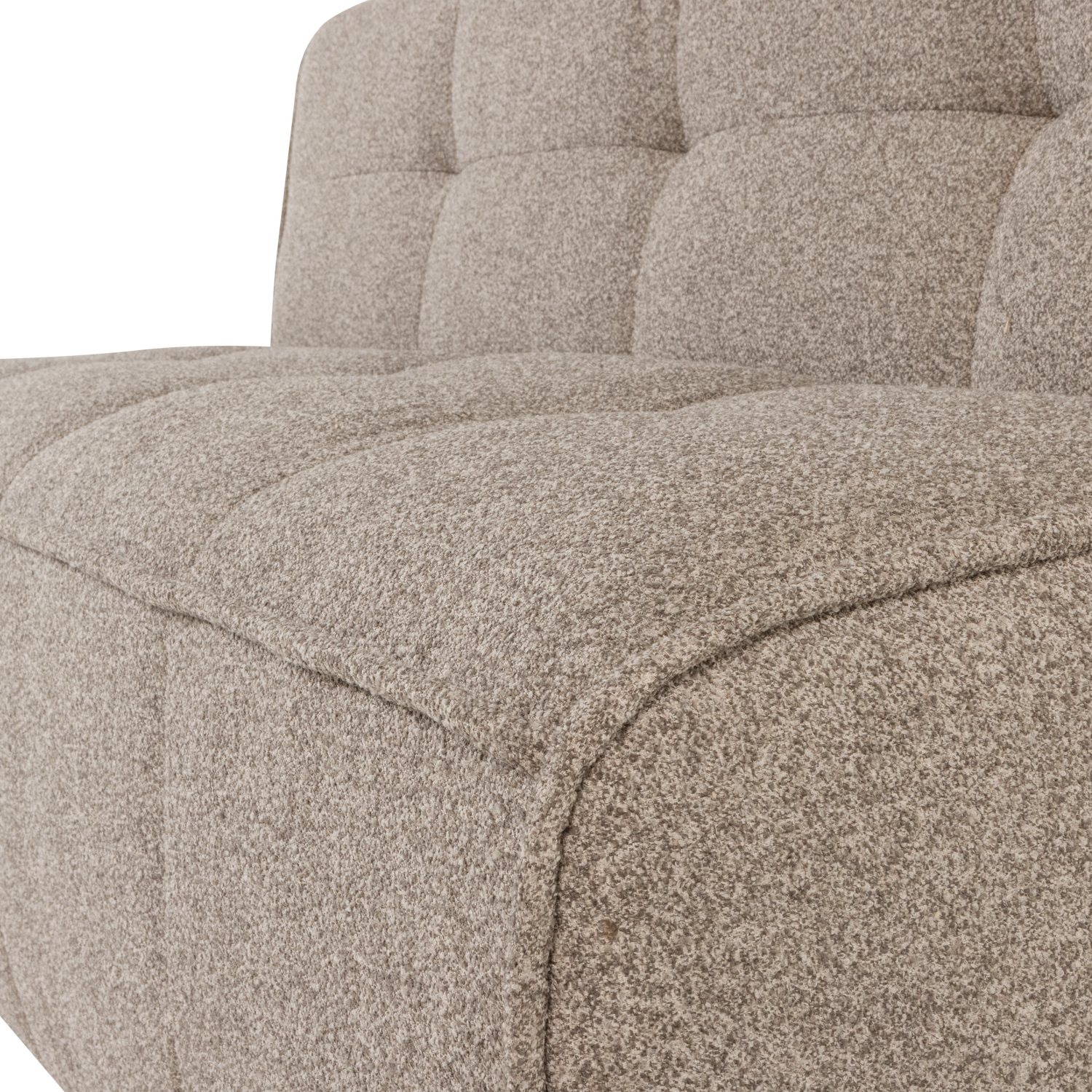 Cluster eetbankje met rugleuning boucle khaki bruin