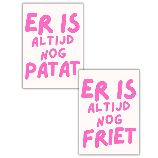 Tweezijdige poster A4 - Er is altijd nog patat/friet