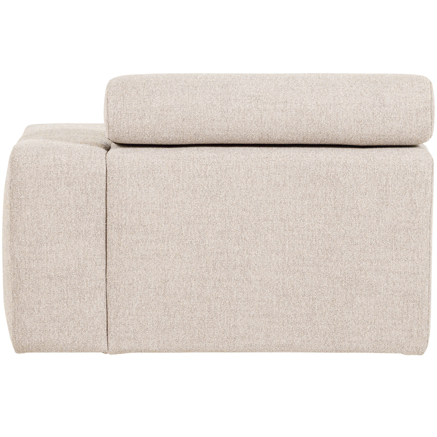 Novi chaise longue element arm rechts boucle karamelbruin