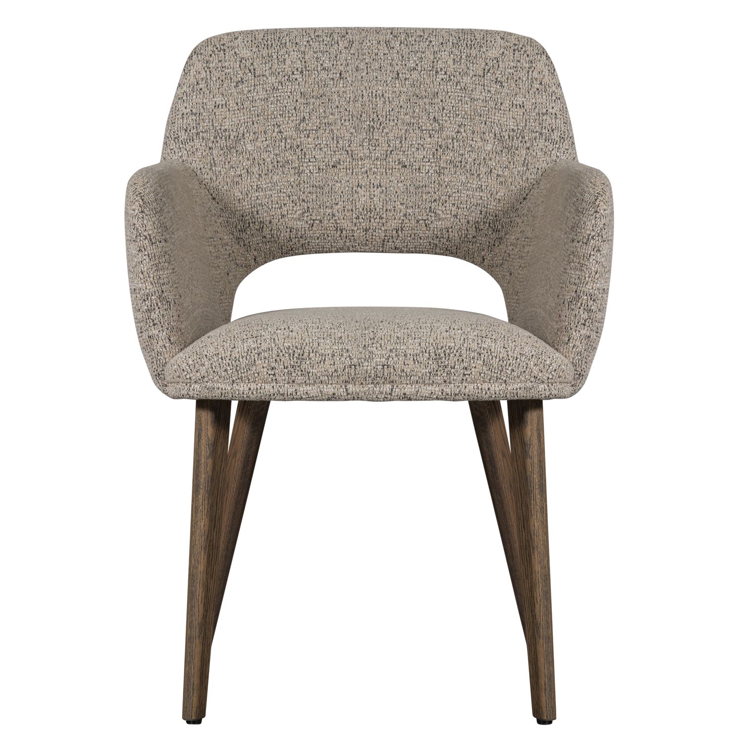 Murat eetkamerstoel taupe met houten poot naturel