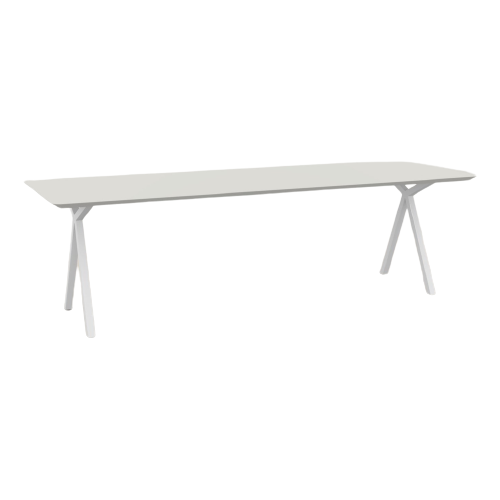 Studio HENK tafel Slim X-type Rechthoekig - wit frame, HPL Fenix bianco kos