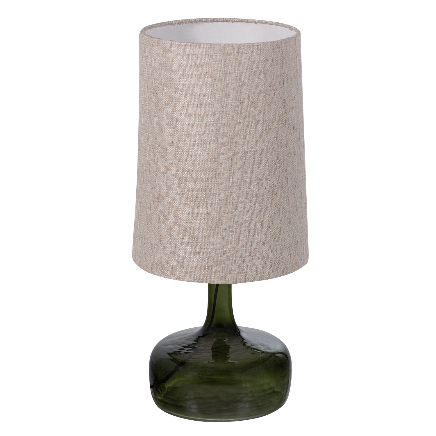 Luma tafellamp glas groen/kap naturel