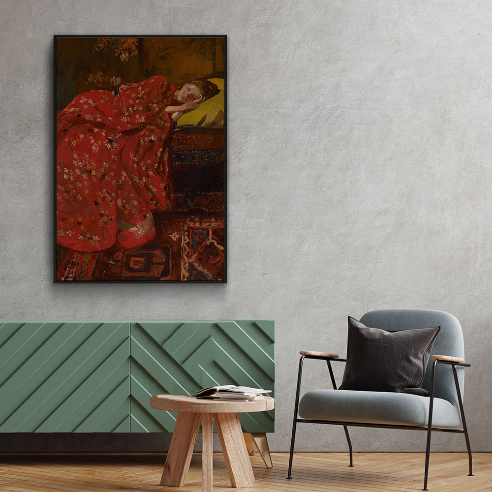 Walljar plexiglas schilderij - Breitner - Meisje In Rode Kimono