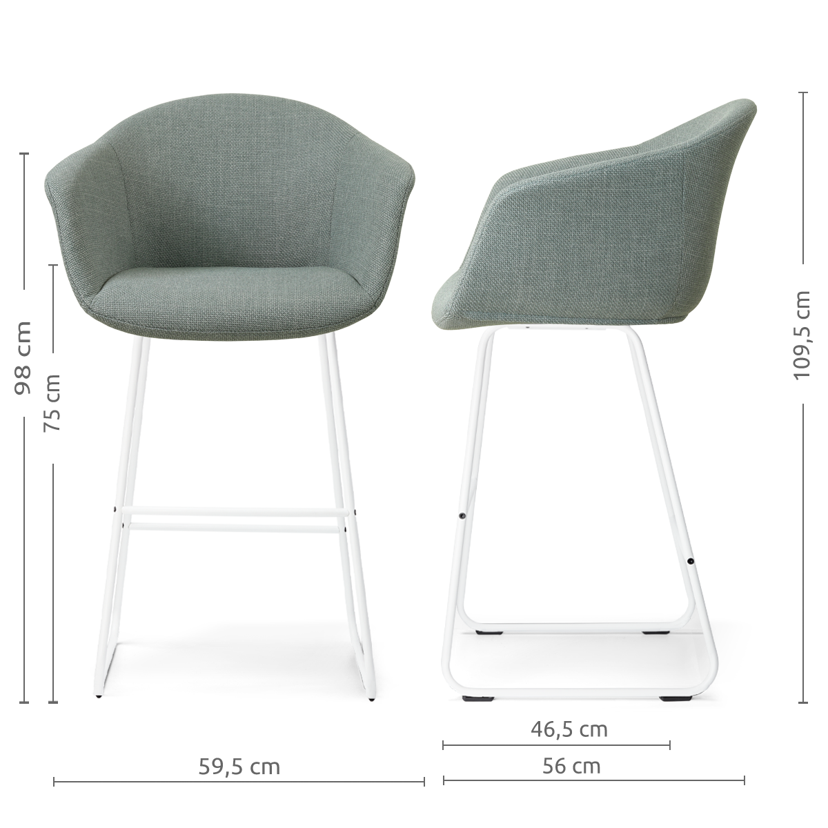 Nino-Otis - wit onderstel - 75 cm