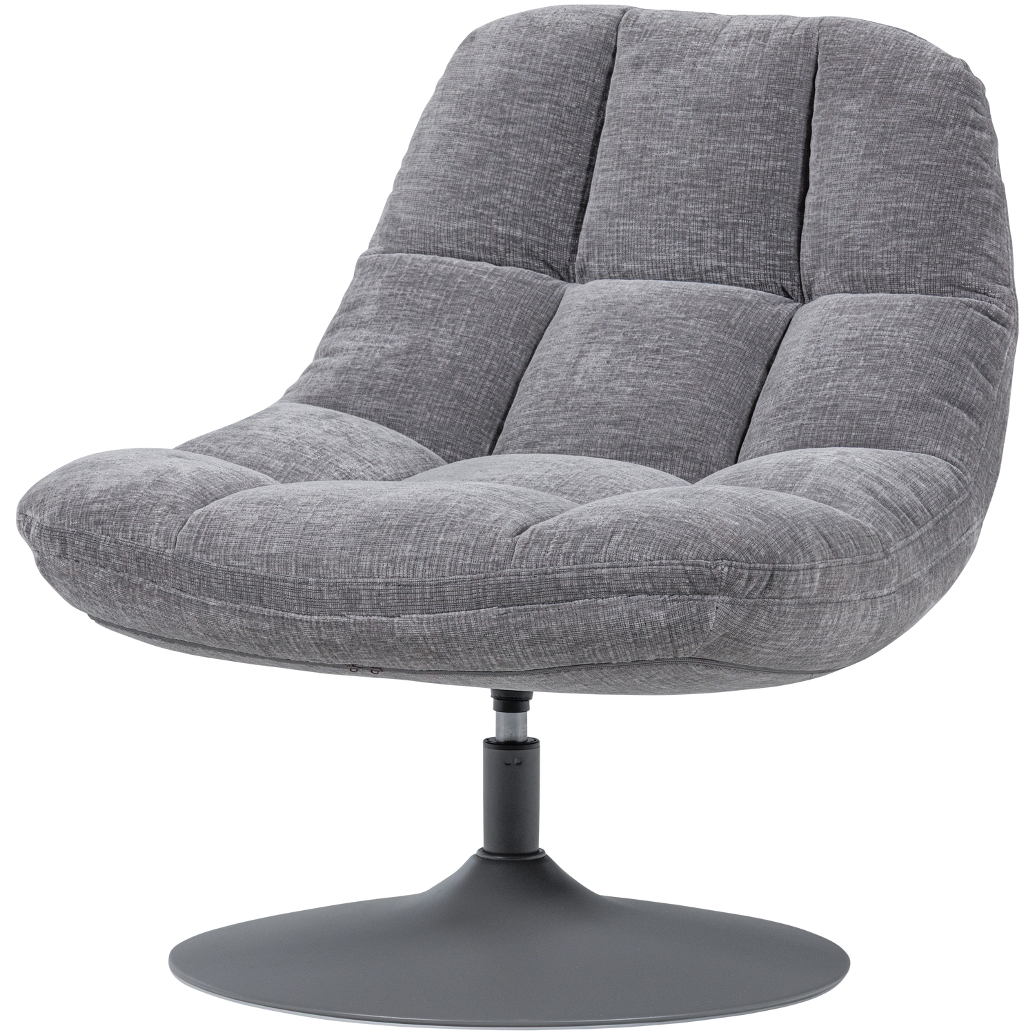 Elvi draaifauteuil chenille structuur lichtgrijs