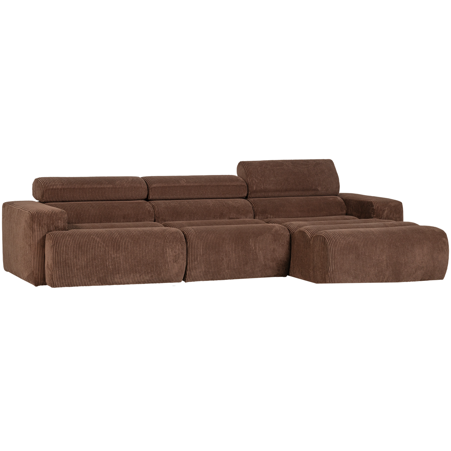 Novi chaise longue bank rechts donkerbruin melange