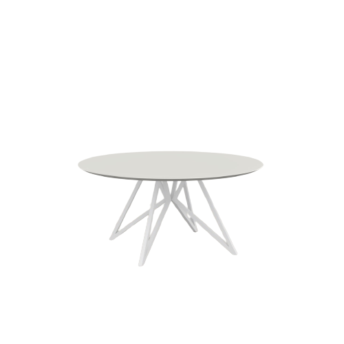 Studio HENK tafel Butterfly Rond QuadpodXL - zwart frame, HPL Fenix bianco kos