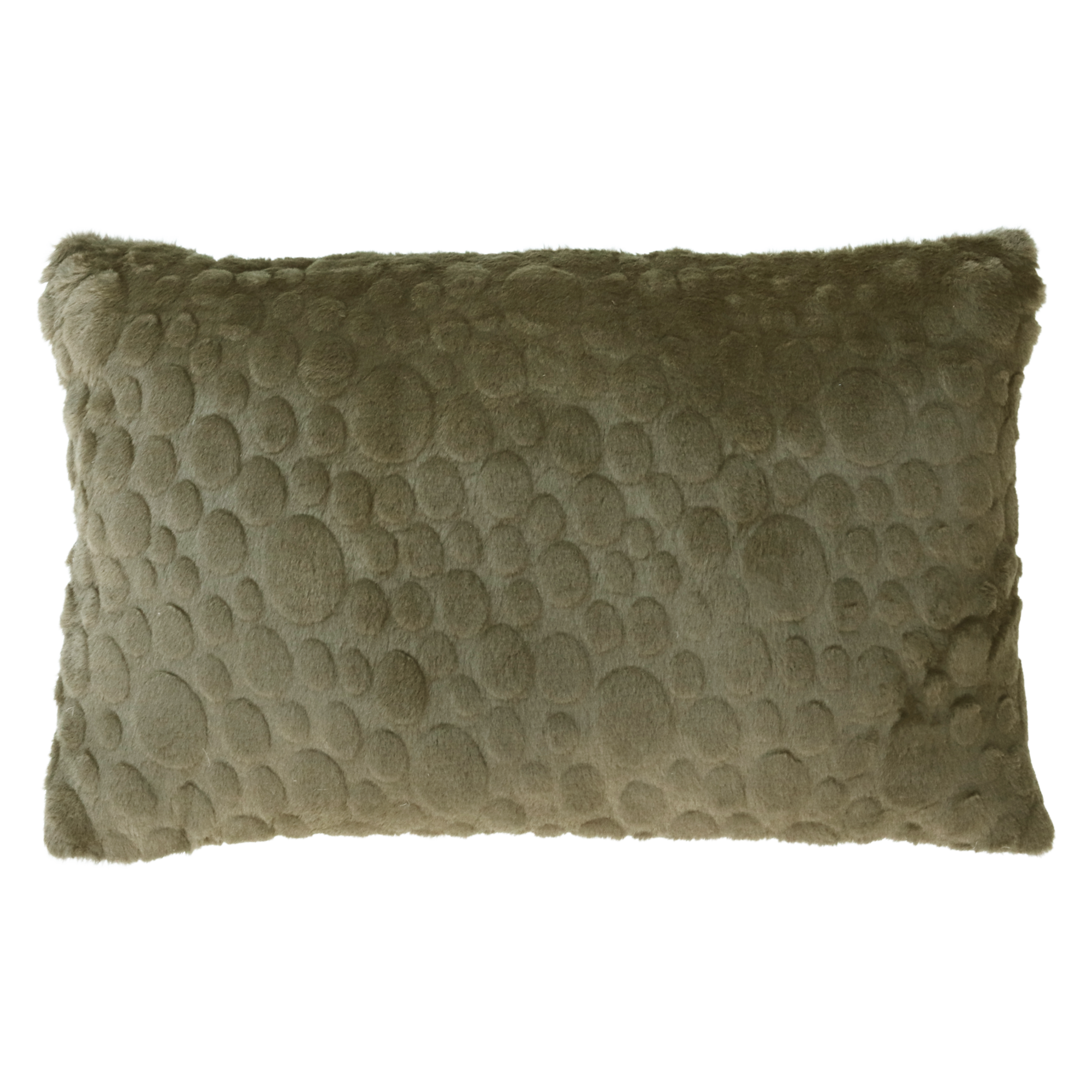 Kussen bont suede dot olijf