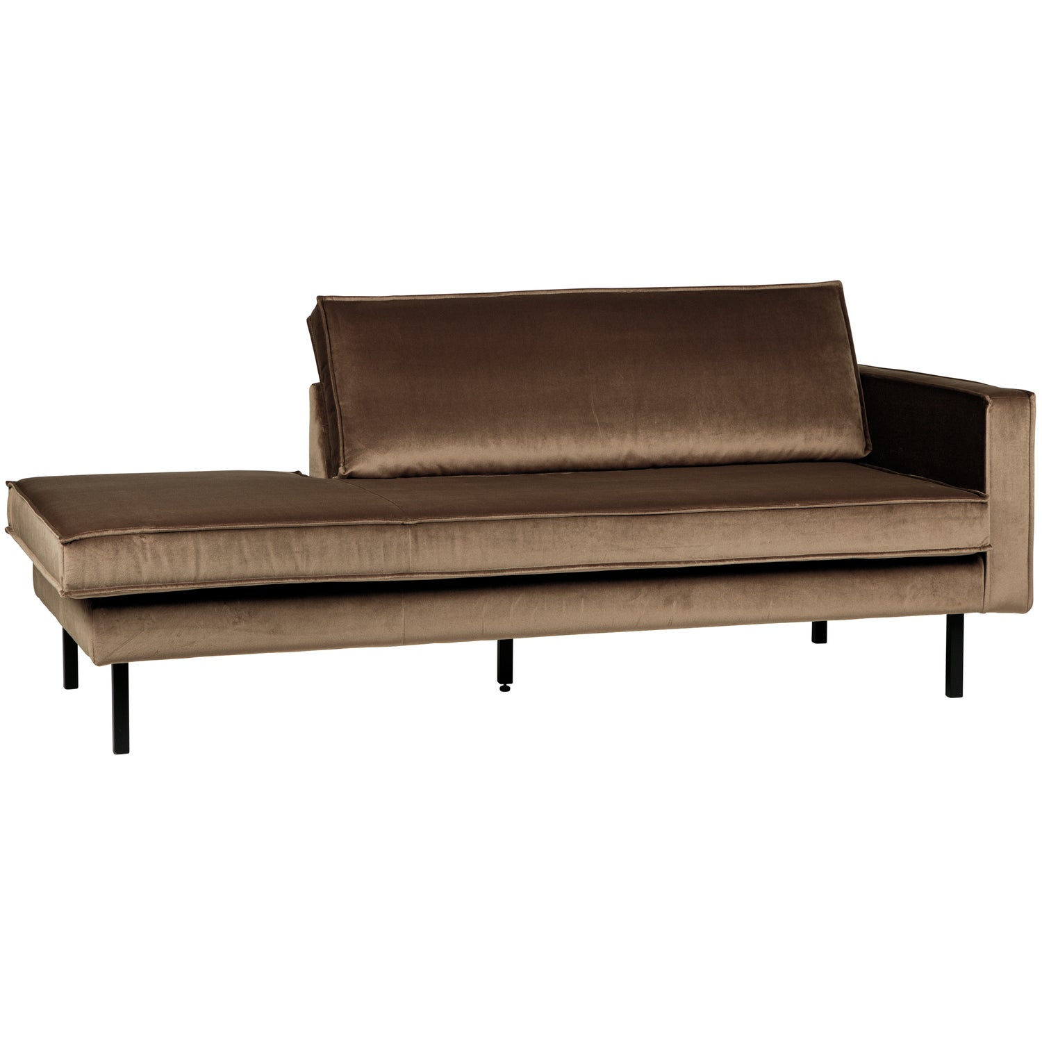 Rodeo daybed rechts ribstof bruin