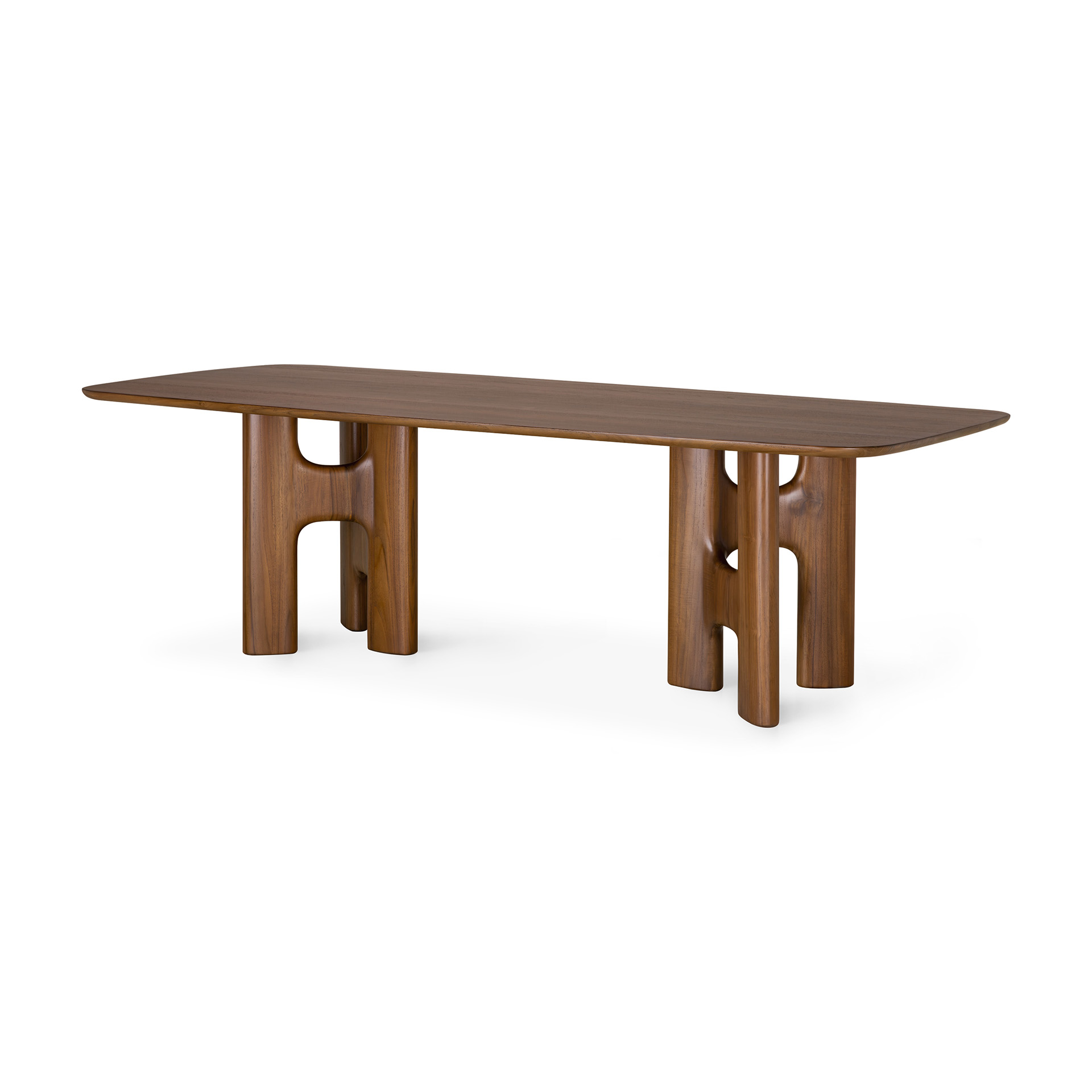 Eettafel Flow teak wild brown