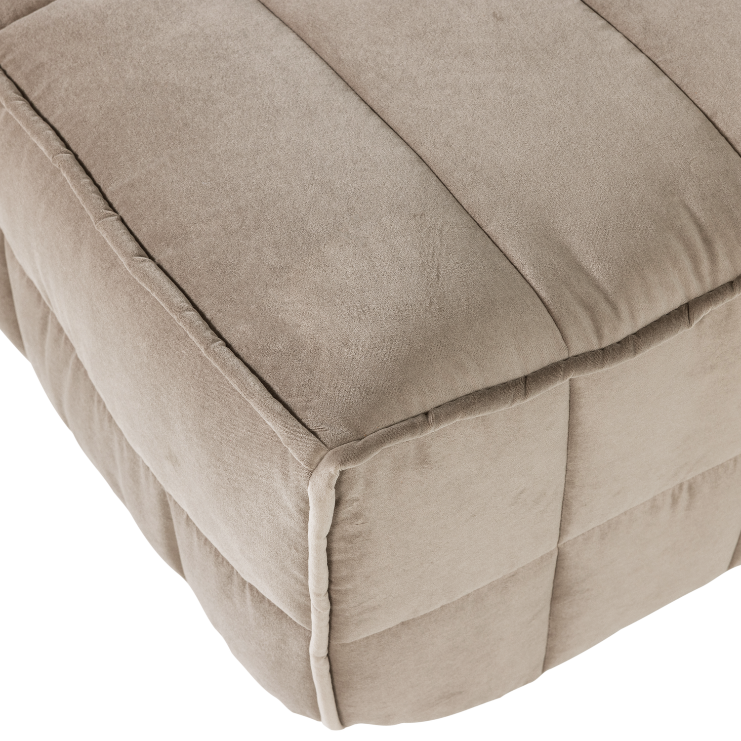 Cluster hocker velvet warm taupe