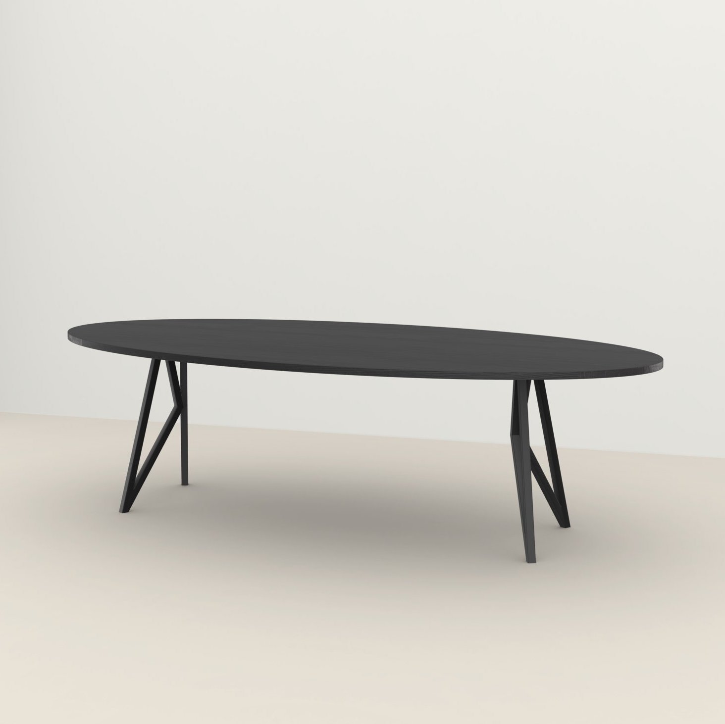Studio HENK tafel Butterfly Ovaal - zwart frame, zwarte beits