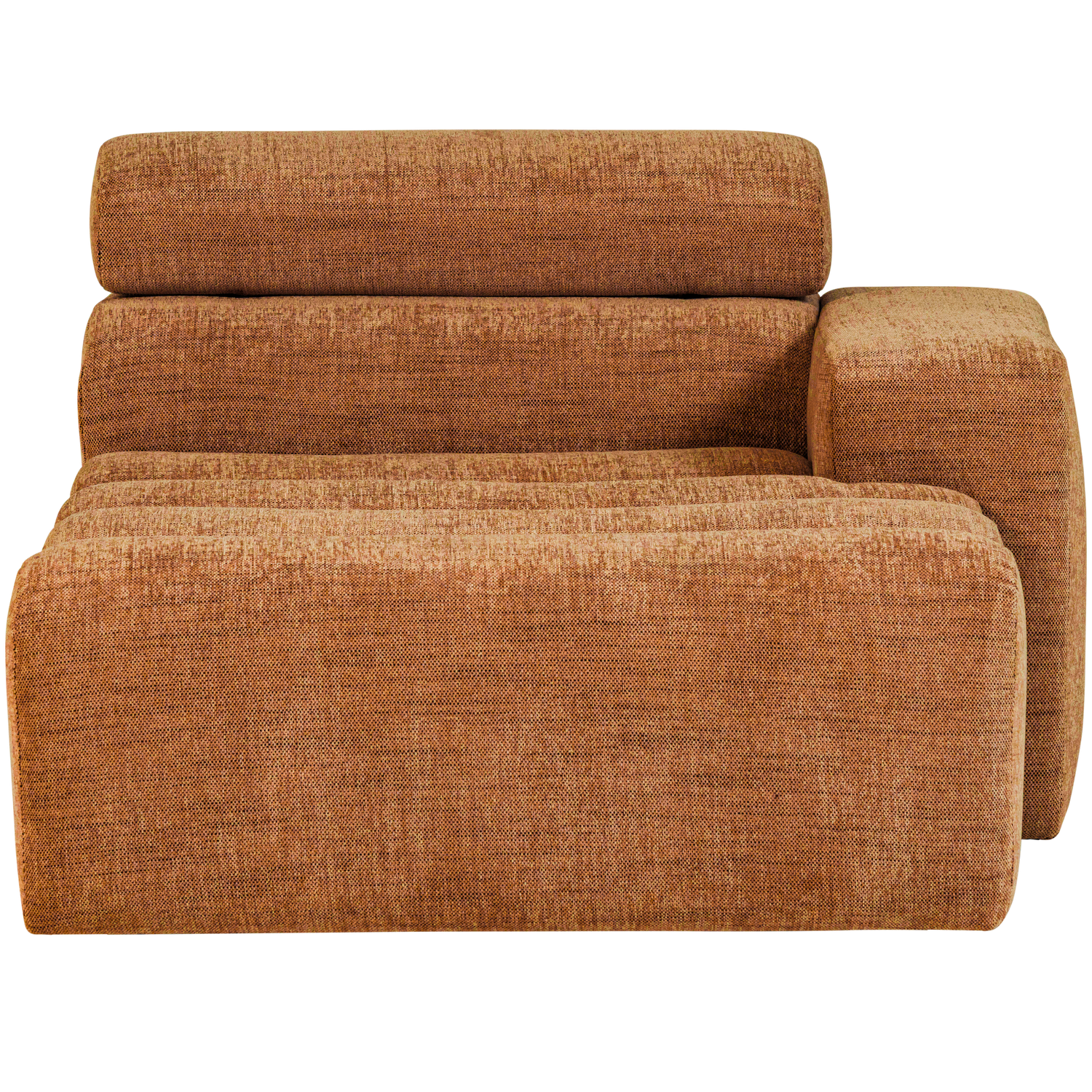 Novi chaise longue element arm rechts boucle karamelbruin