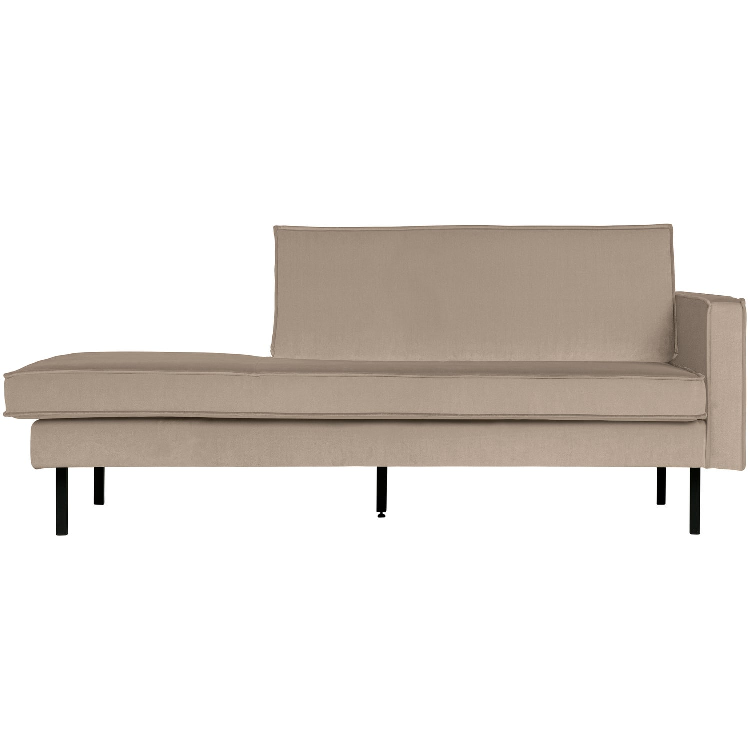 Rodeo daybed rechts ribstof bruin