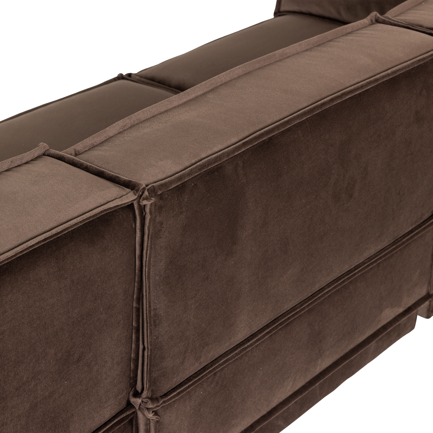 Manu chaise longue bank rechts velvet bruin [fsc]