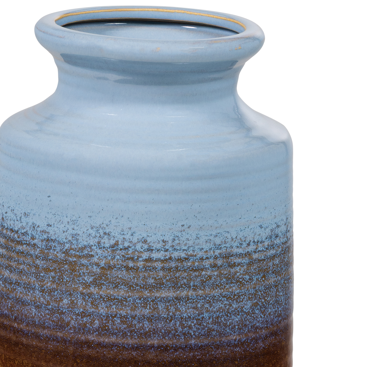 Decennia xl vaas keramiek blauwgeel 38xo17 cm