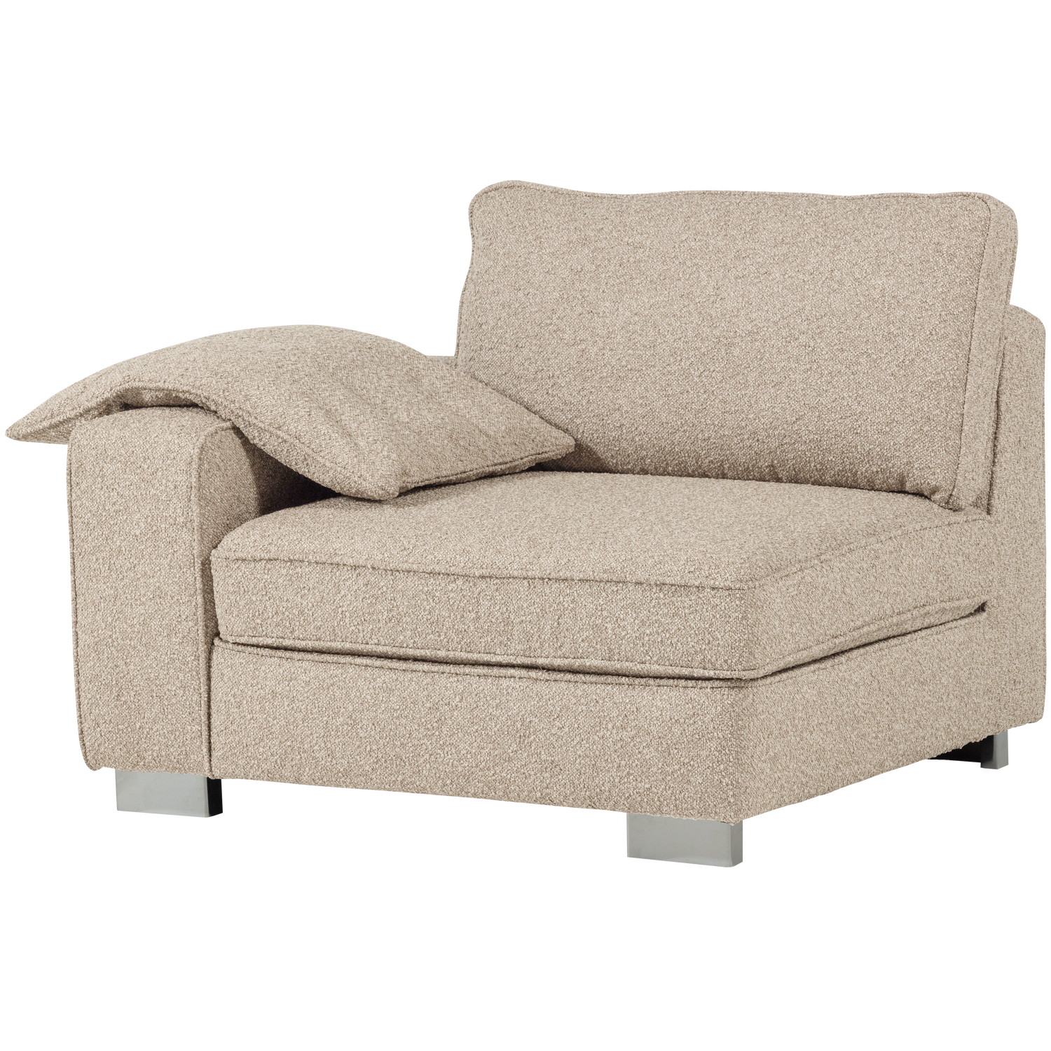 Lazy 1-zits element met arm links boucle antraciet