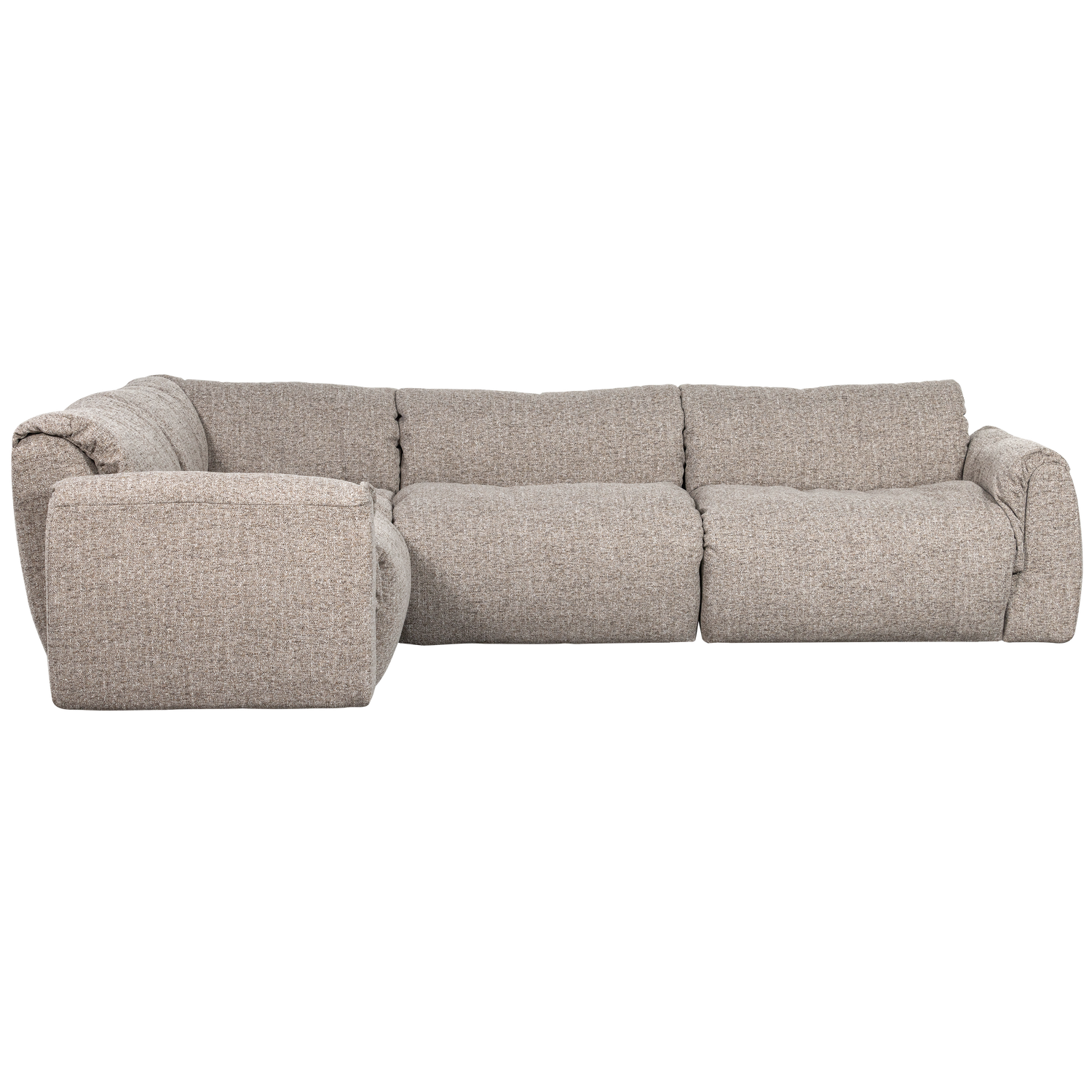Baggy hoekbank links geweven chenille bruin