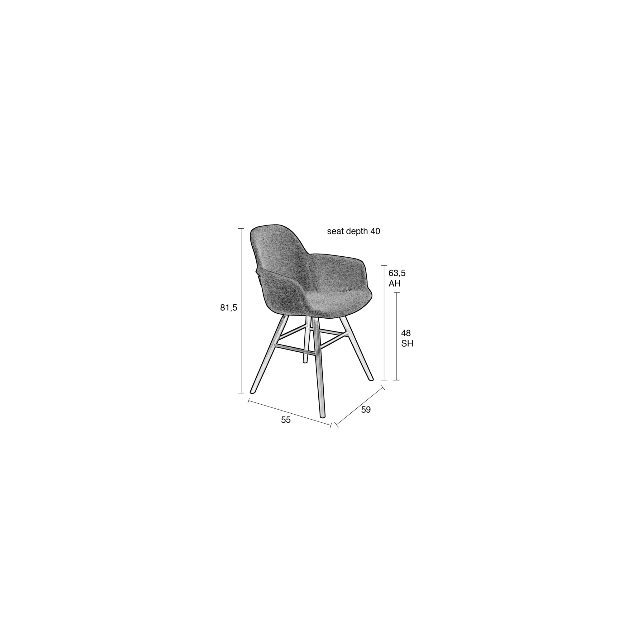 Zuiver Albert Kuip Soft Armstoel - Set van 2