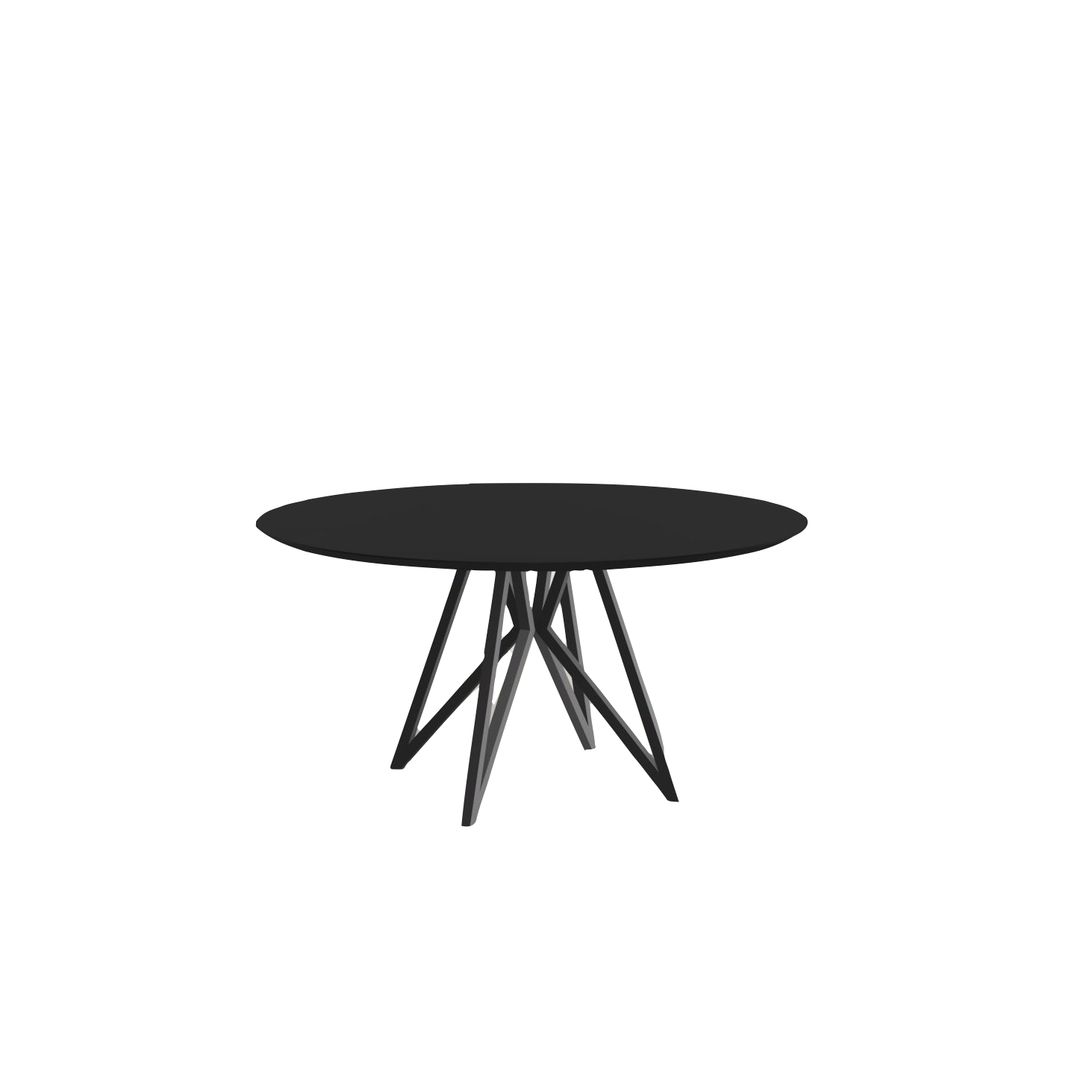 Studio HENK tafel Butterfly Rond Quadpod - zwart frame, HPL Fenix nero ingo
