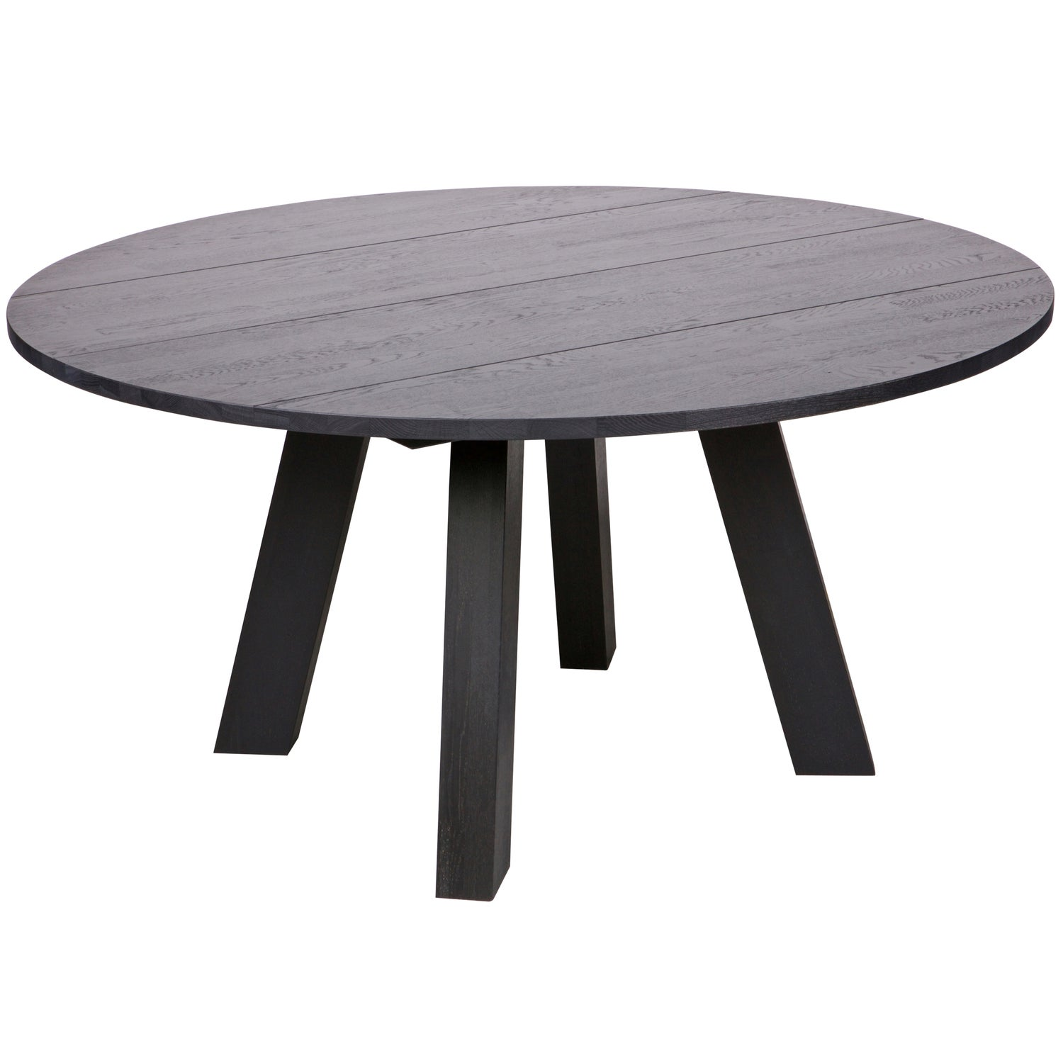 Rhonda xl eettafel o150 cm eiken blacknight [fsc]
