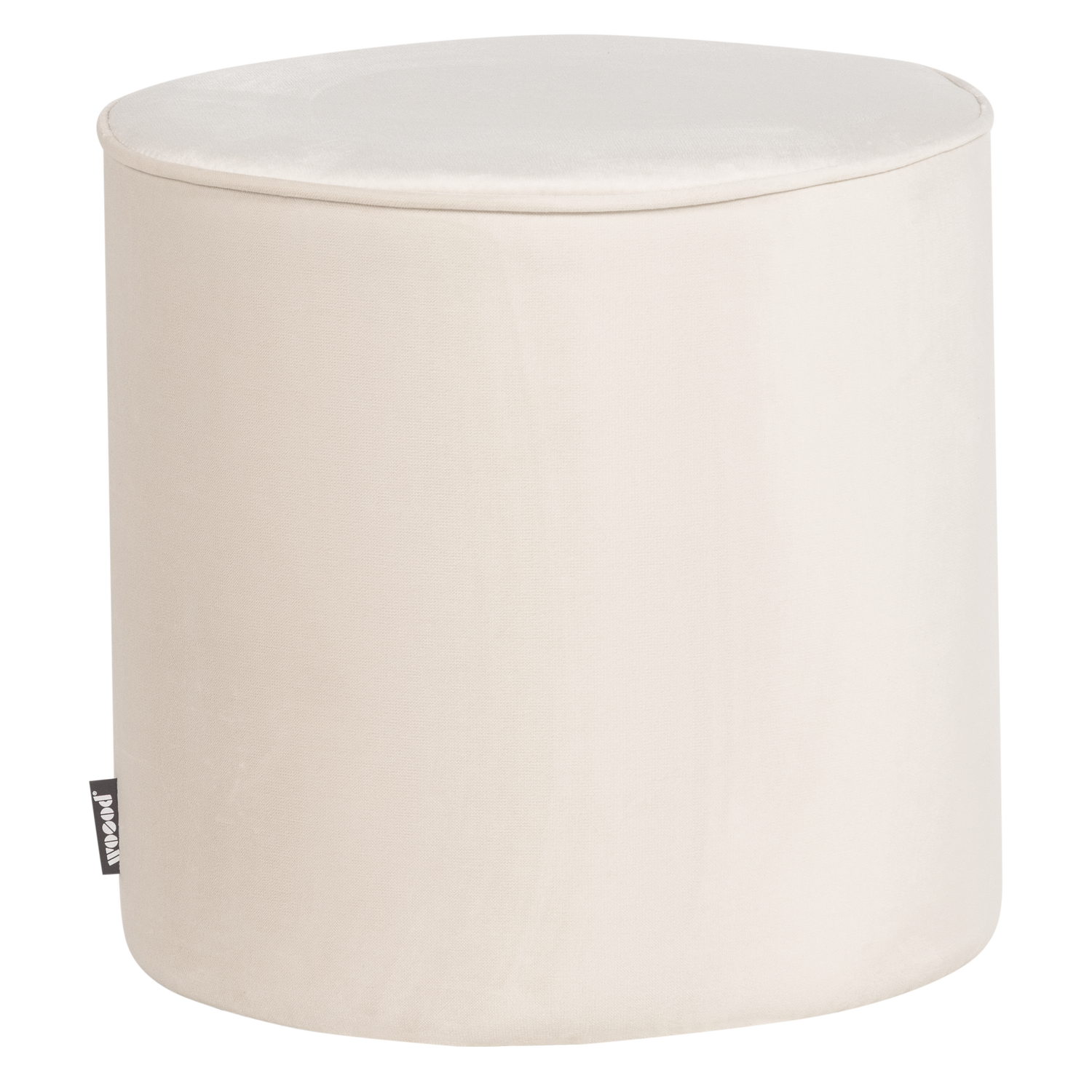 Sara poef hoog 46xo46 cm velvet off white [fsc]