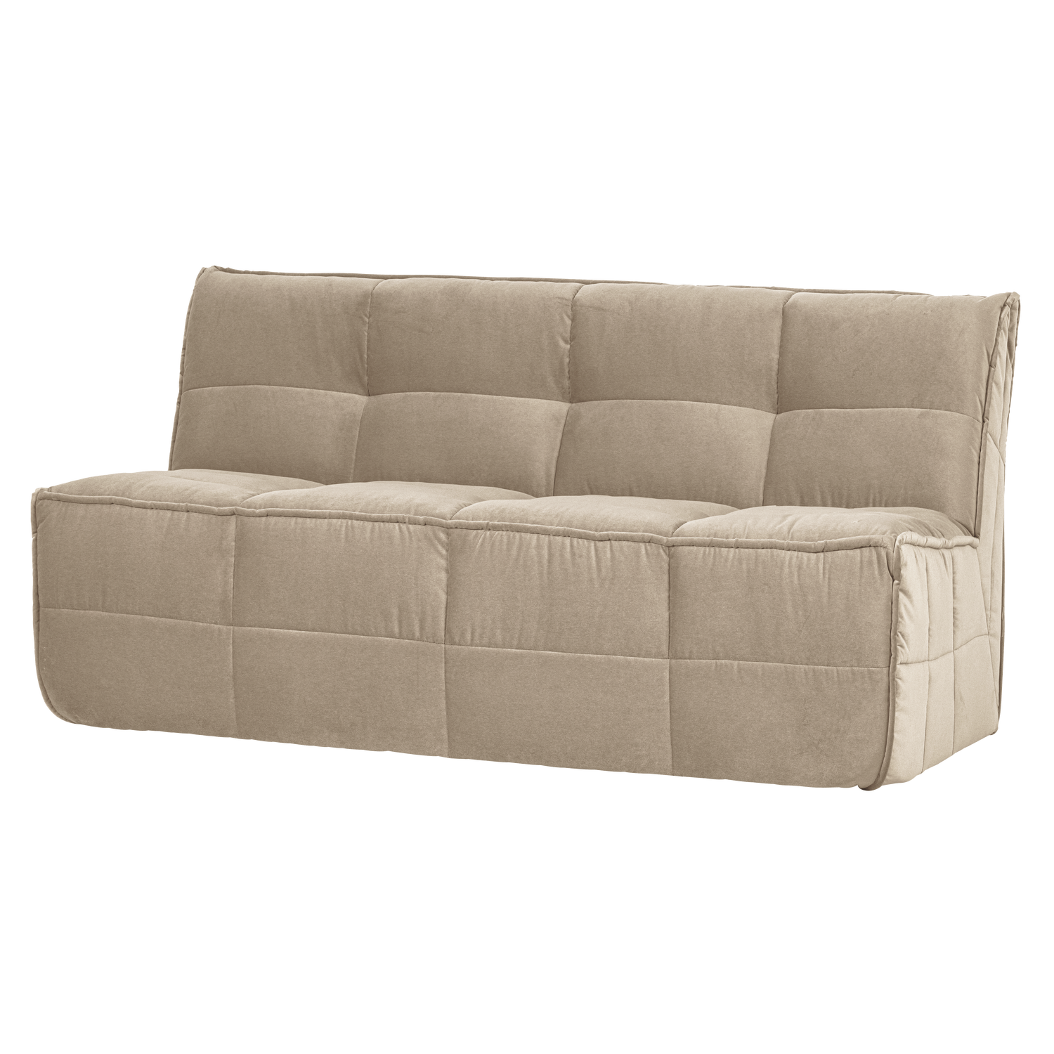 Cluster eetbankje met rugleuning boucle khaki bruin