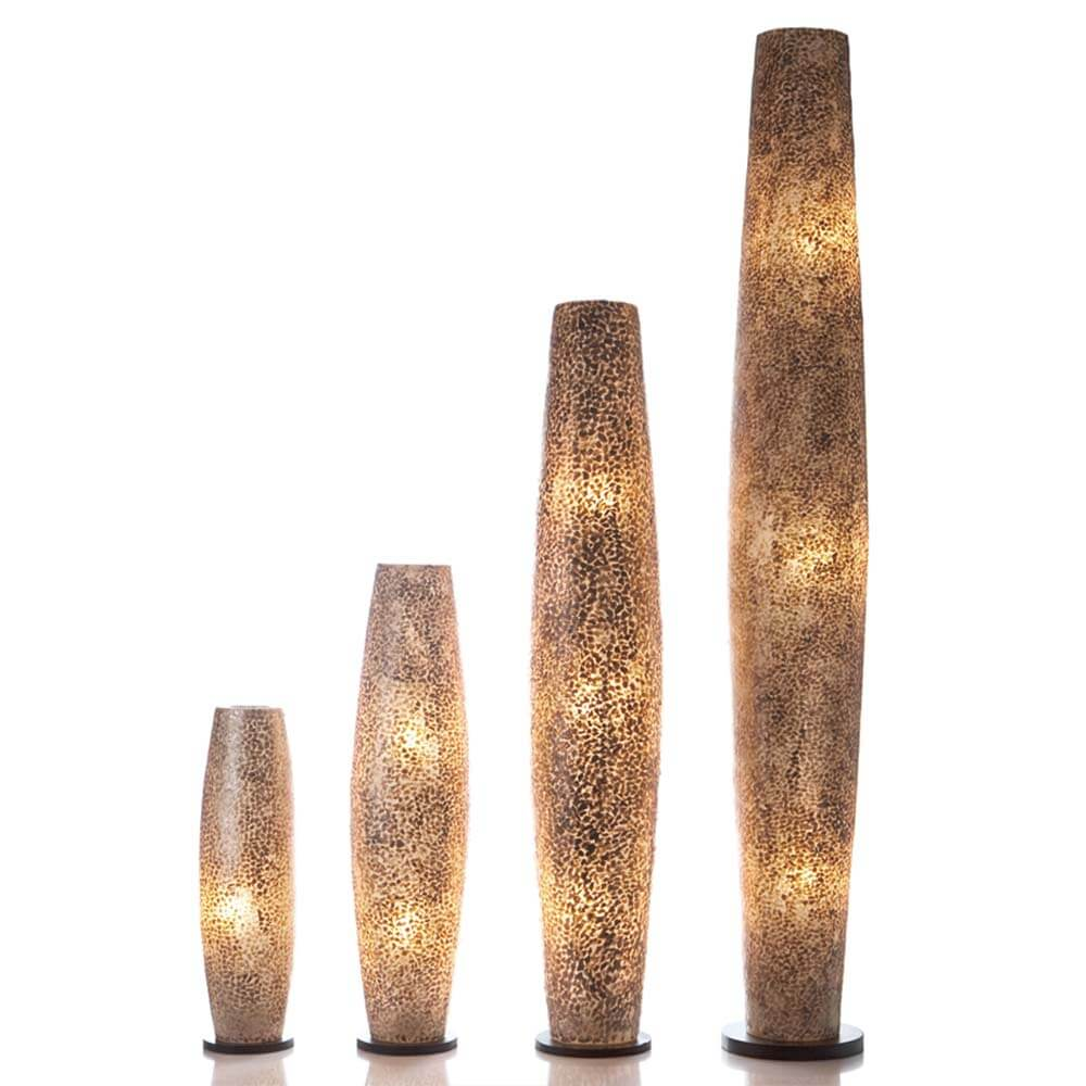 Vloerlamp Cone gold capiz
