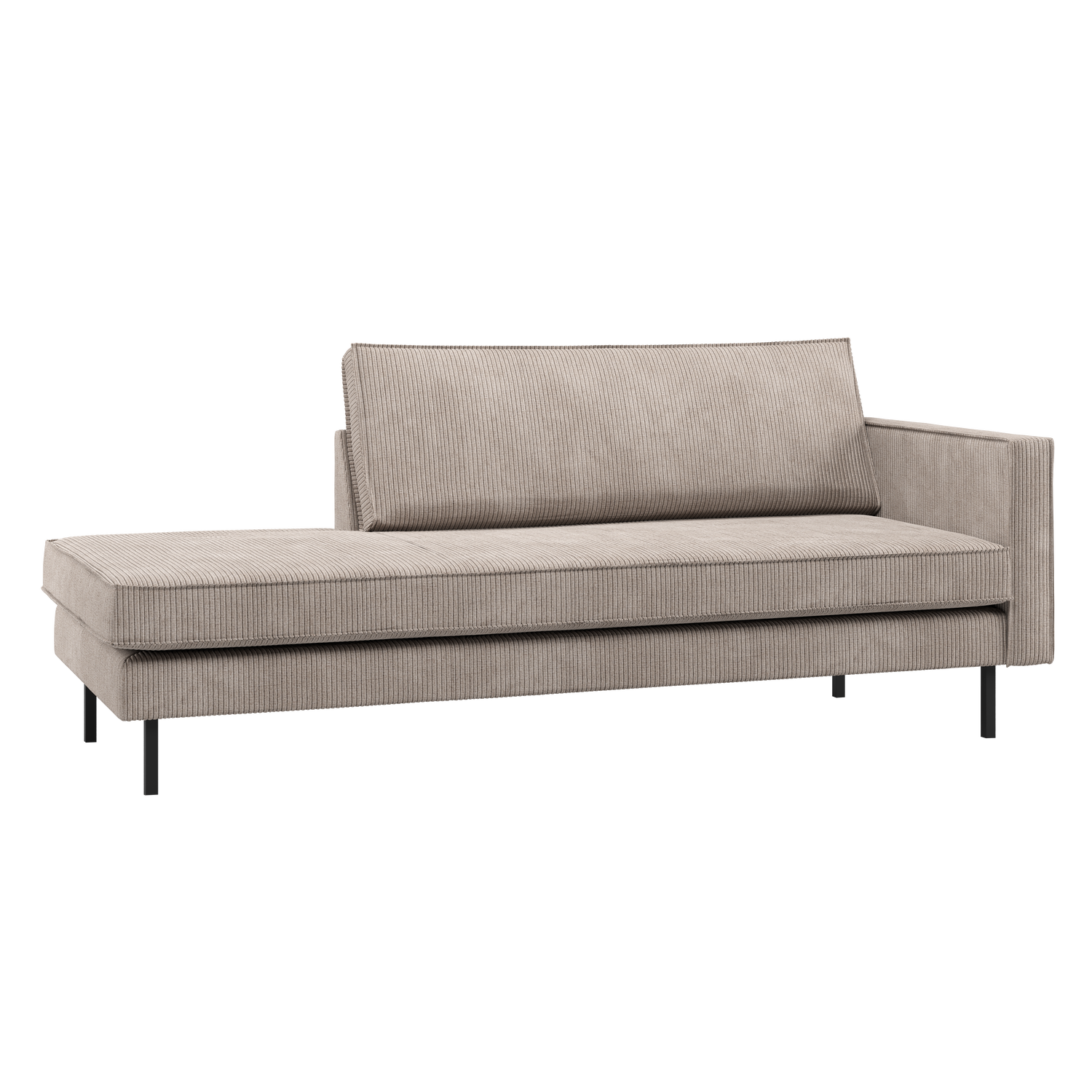 Rodeo daybed rechts ribstof bruin