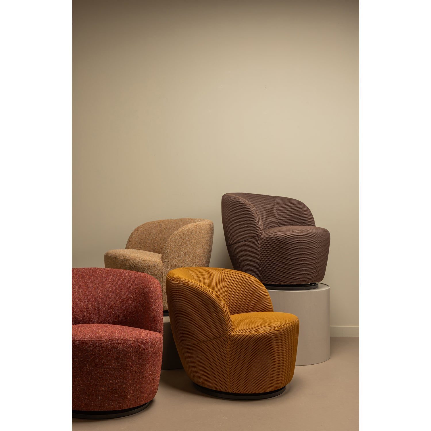 Serra draaifauteuil naturel melange