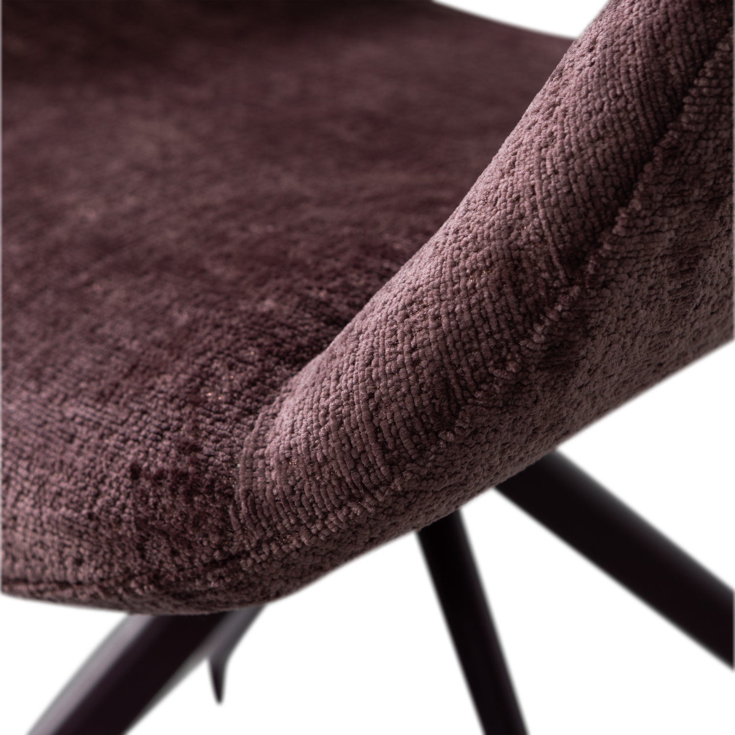 Eliva eetkamerstoel structure velvet paars - set van 2