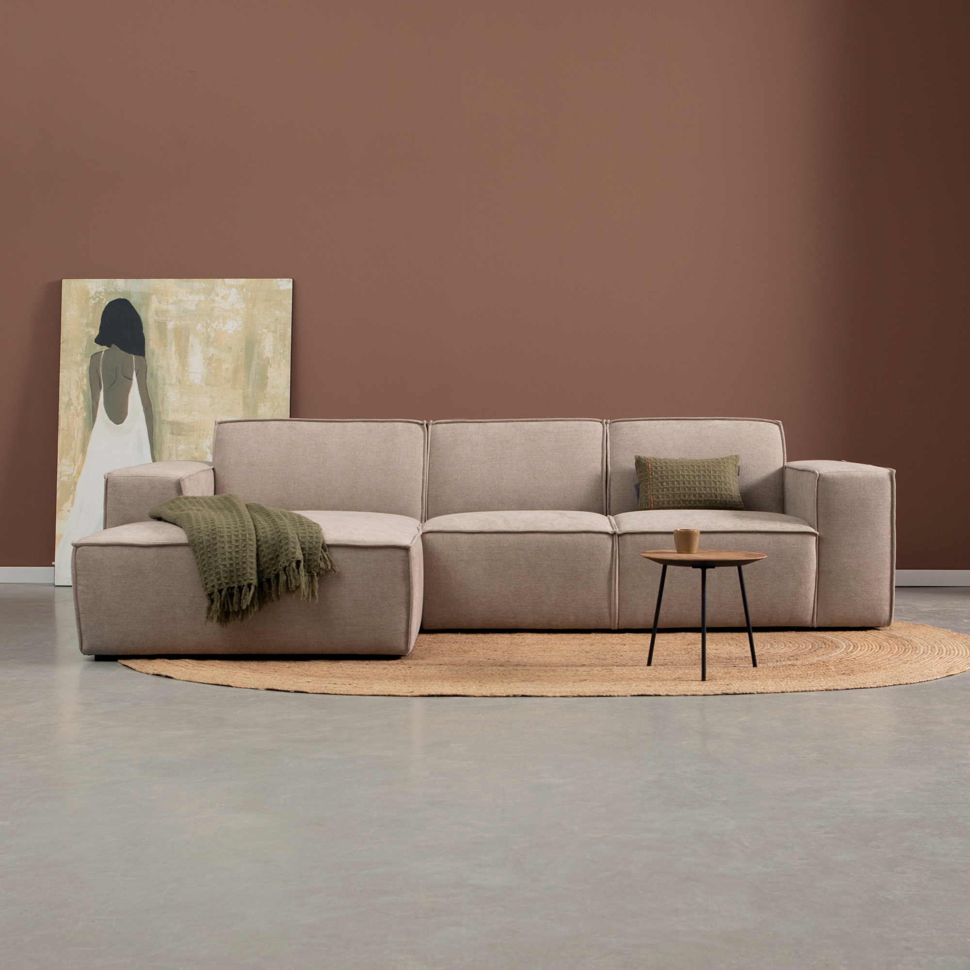  Hoekbank Chaise Livento Taupe