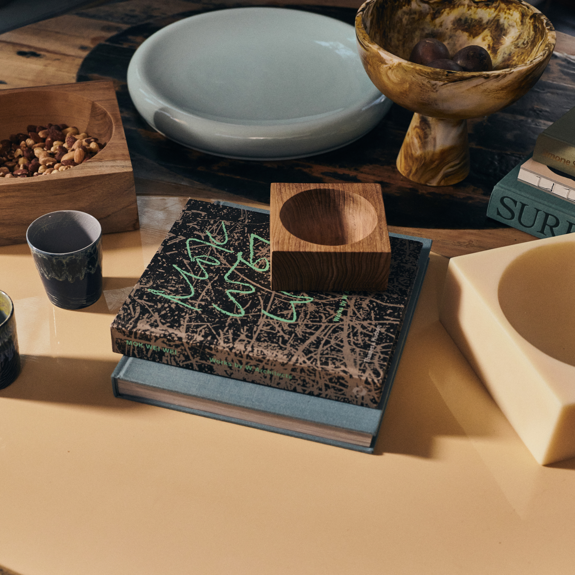 HKliving Schaal Teak cube bowl small