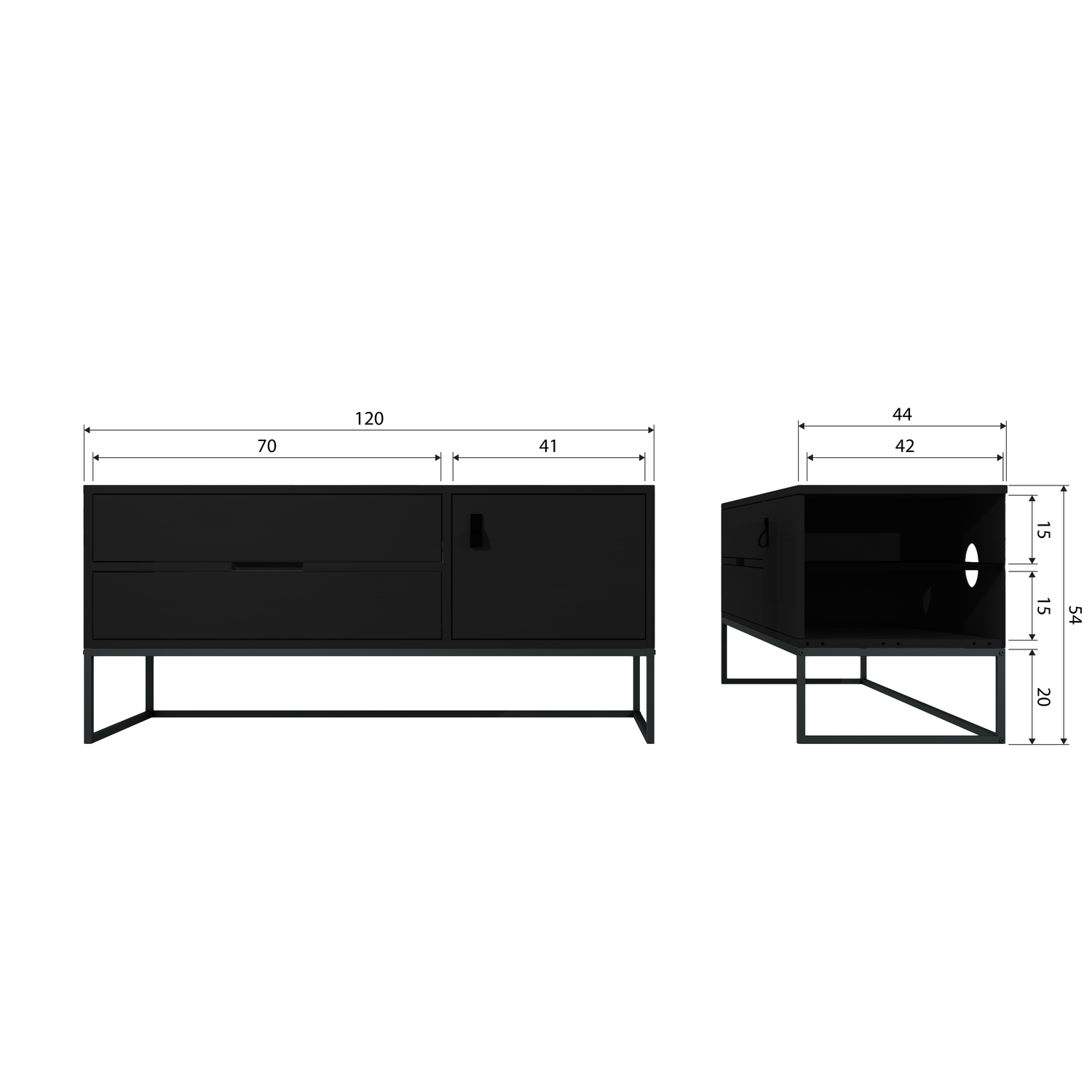 Silas tv meubel 120 cm grenen dust [fsc]