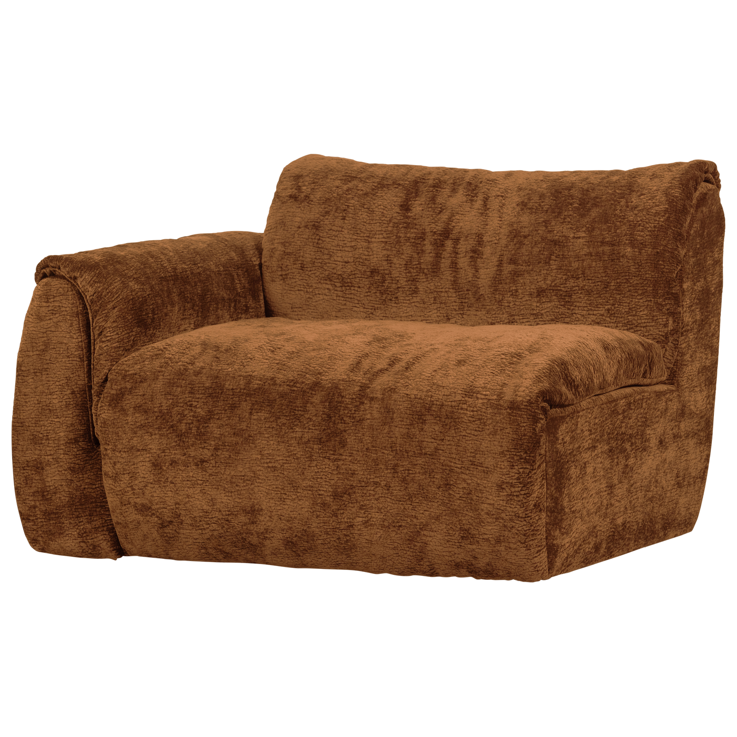 Baggy 1-zits element met arm links geweven chenille oudroze