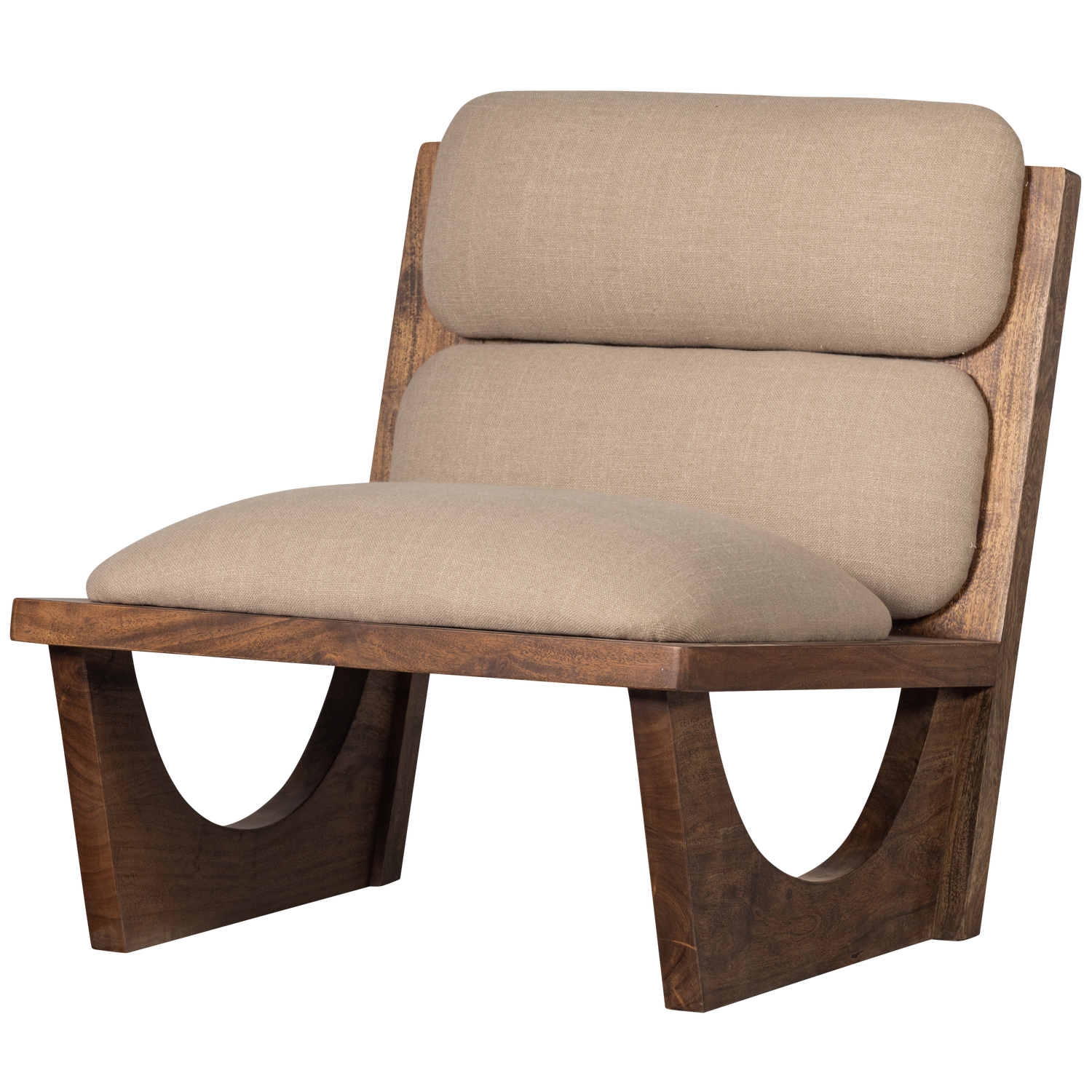 Opulent fauteuil boucle/hout naturel