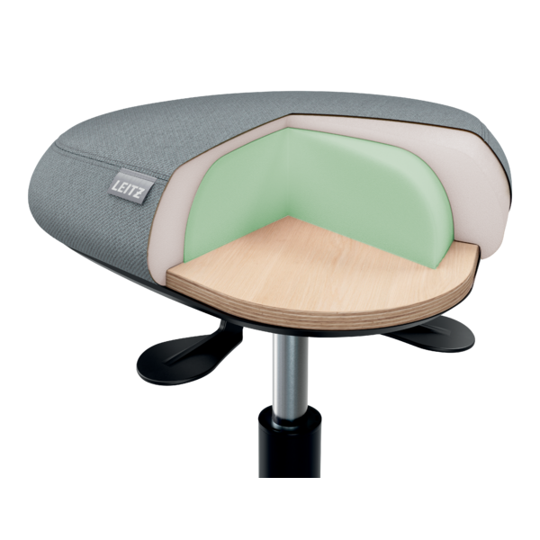 Ergo actieve kruk met wielen en comfort balanszitting