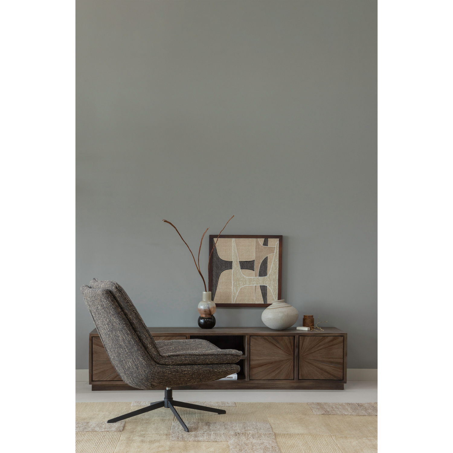 Milaro draaifauteuil naturel melange