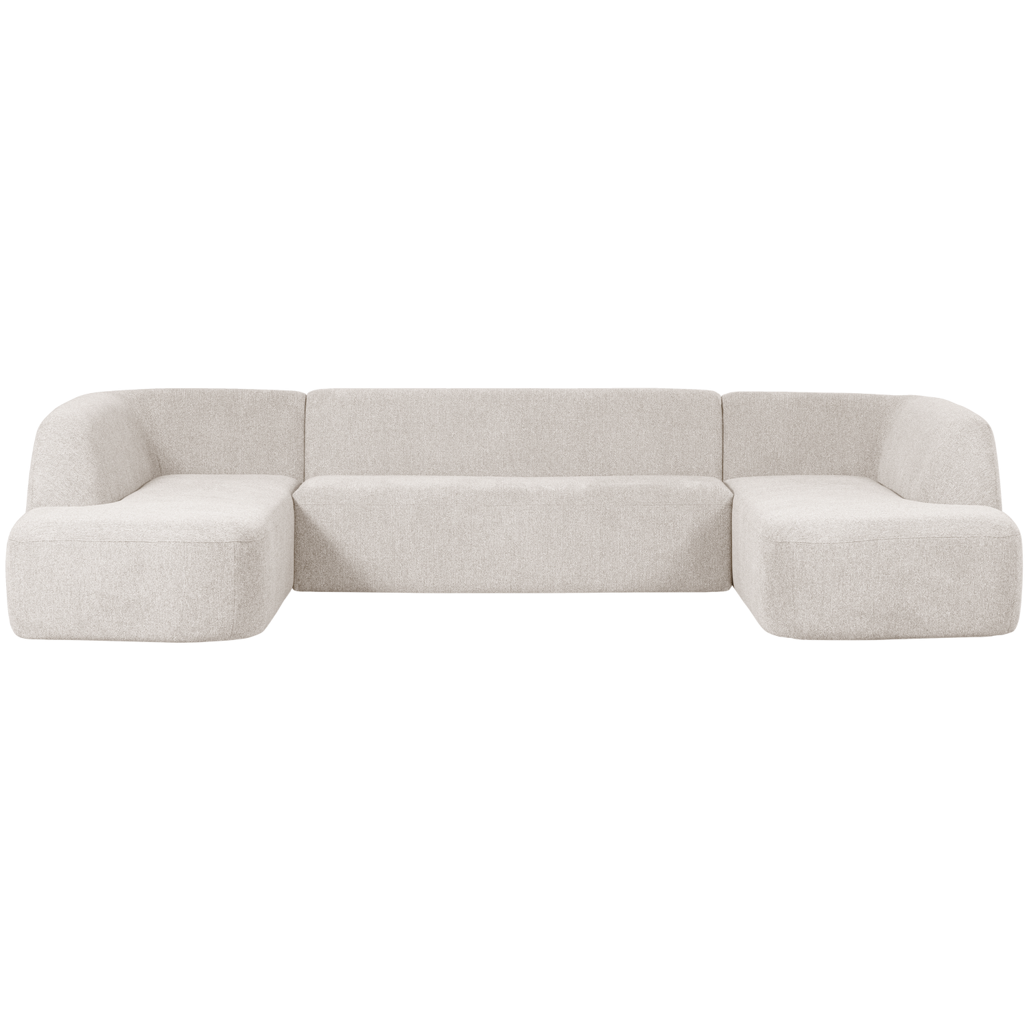 Sloping u-vorm bank off white melange