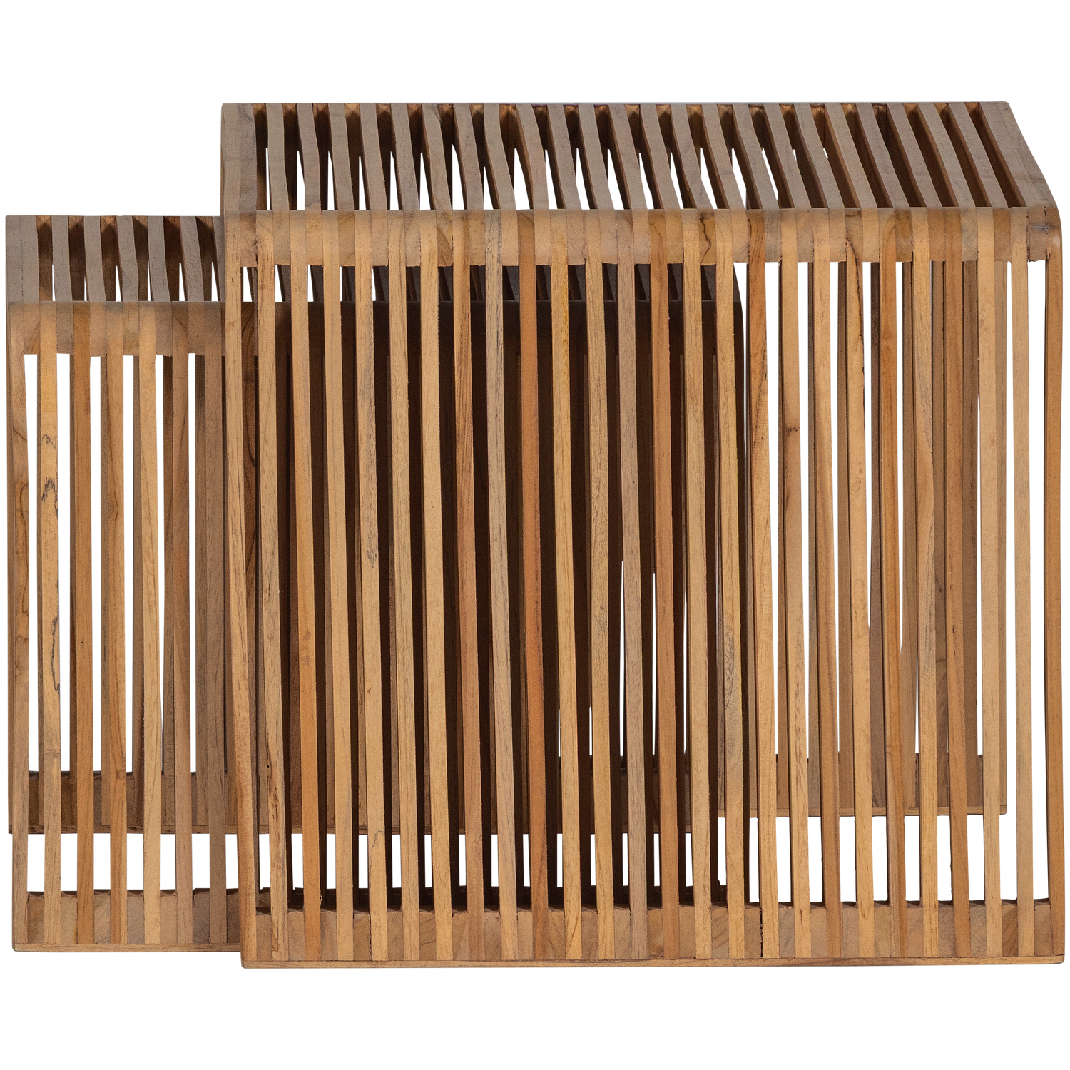 Jasmijn bijzettafel recycled teak naturel - set van 2
