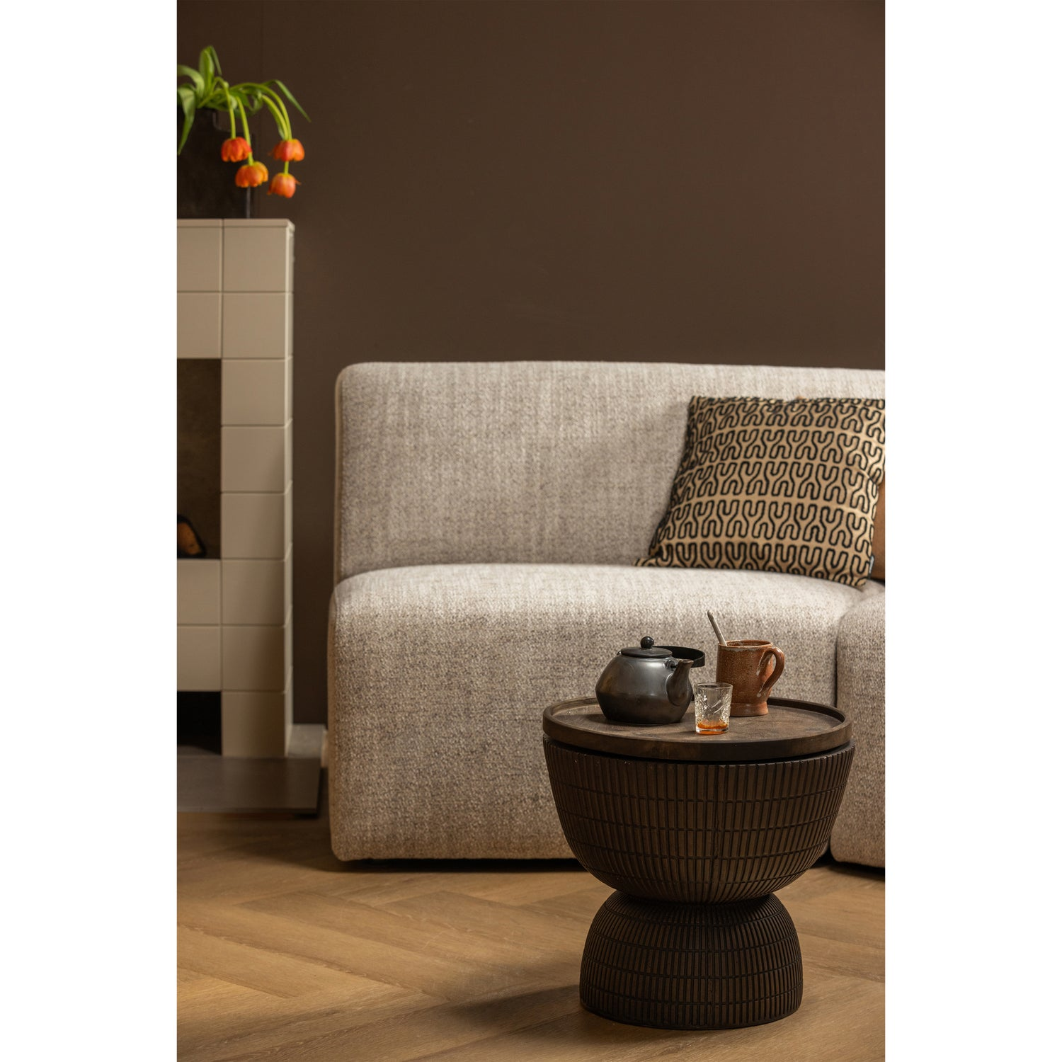 Samson bijzettafel fiber clay coffee 44xo37 cm