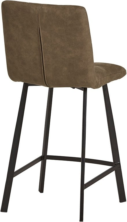 Industriële barkruk bolero – cowboy stof olive met zwart frame - set van 2