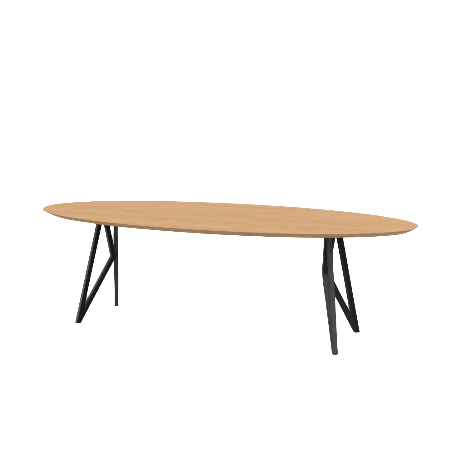 Studio HENK tafel Butterfly Ovaal - zwart frame, hardwax light 3041